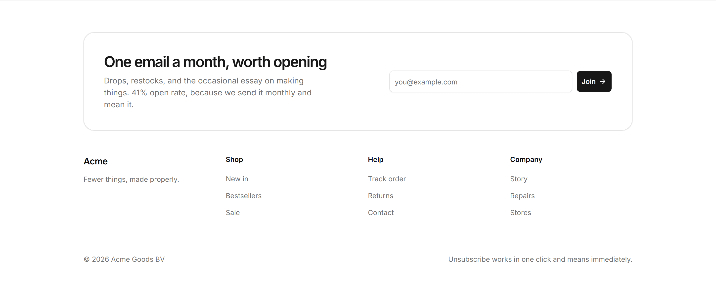 Ecommerce Footer: Footer With Newsletter