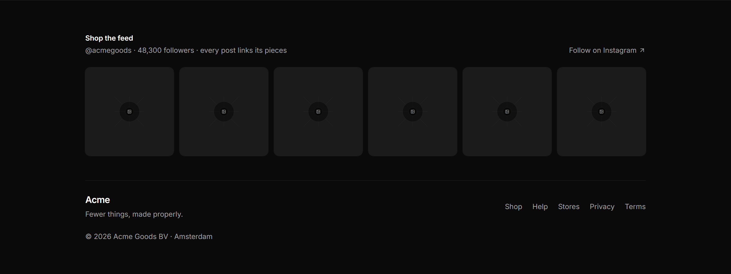 Ecommerce Footer: Footer With Social Feed
