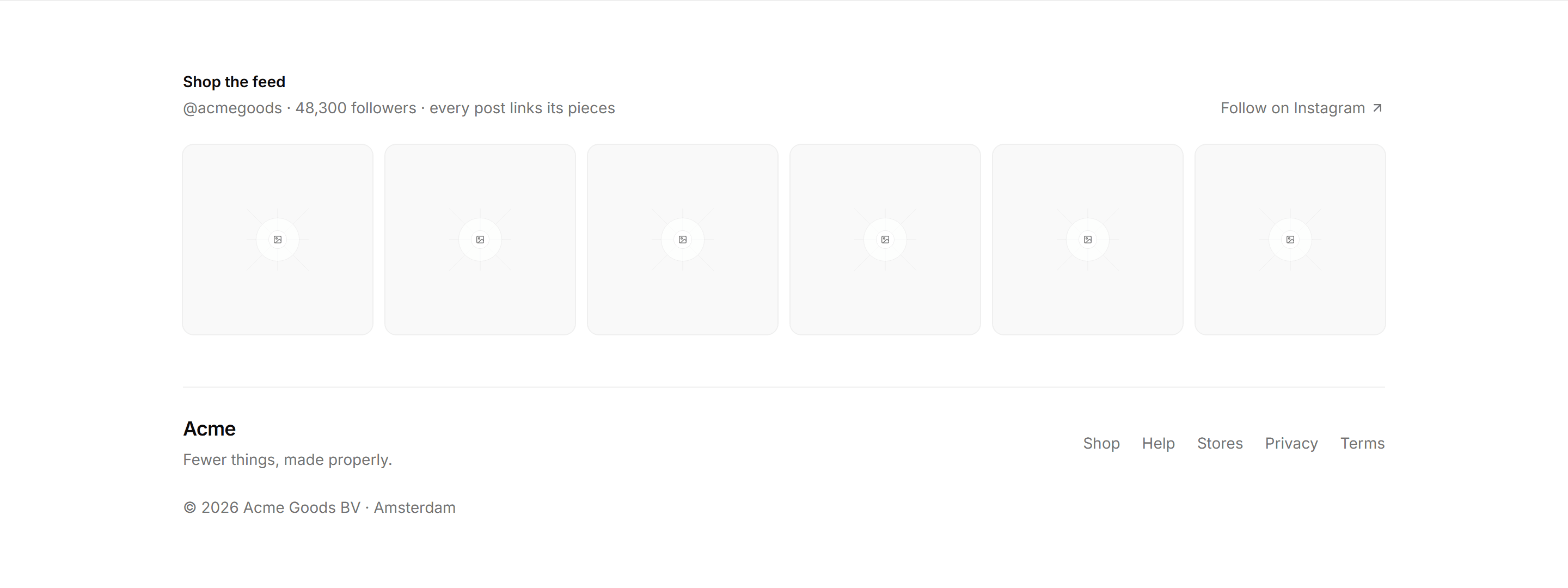 Ecommerce Footer: Footer With Social Feed