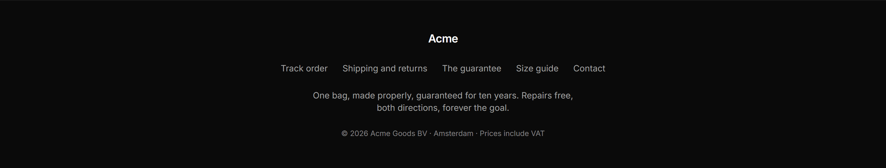 Ecommerce Footer: Minimal Store Footer