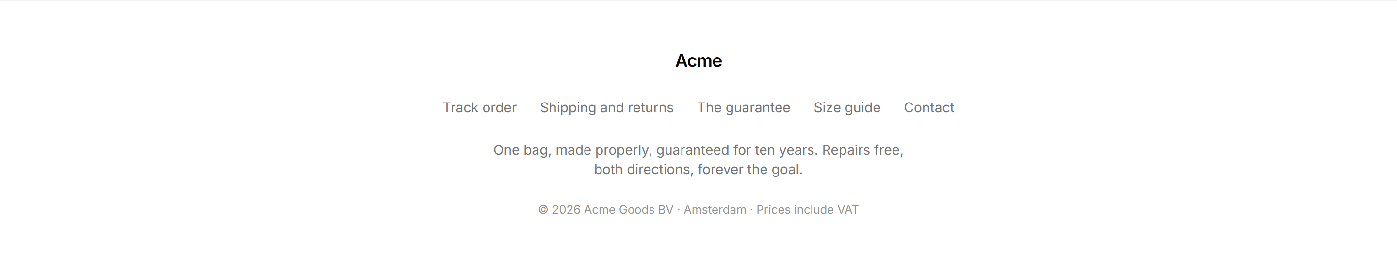 Ecommerce Footer: Minimal Store Footer