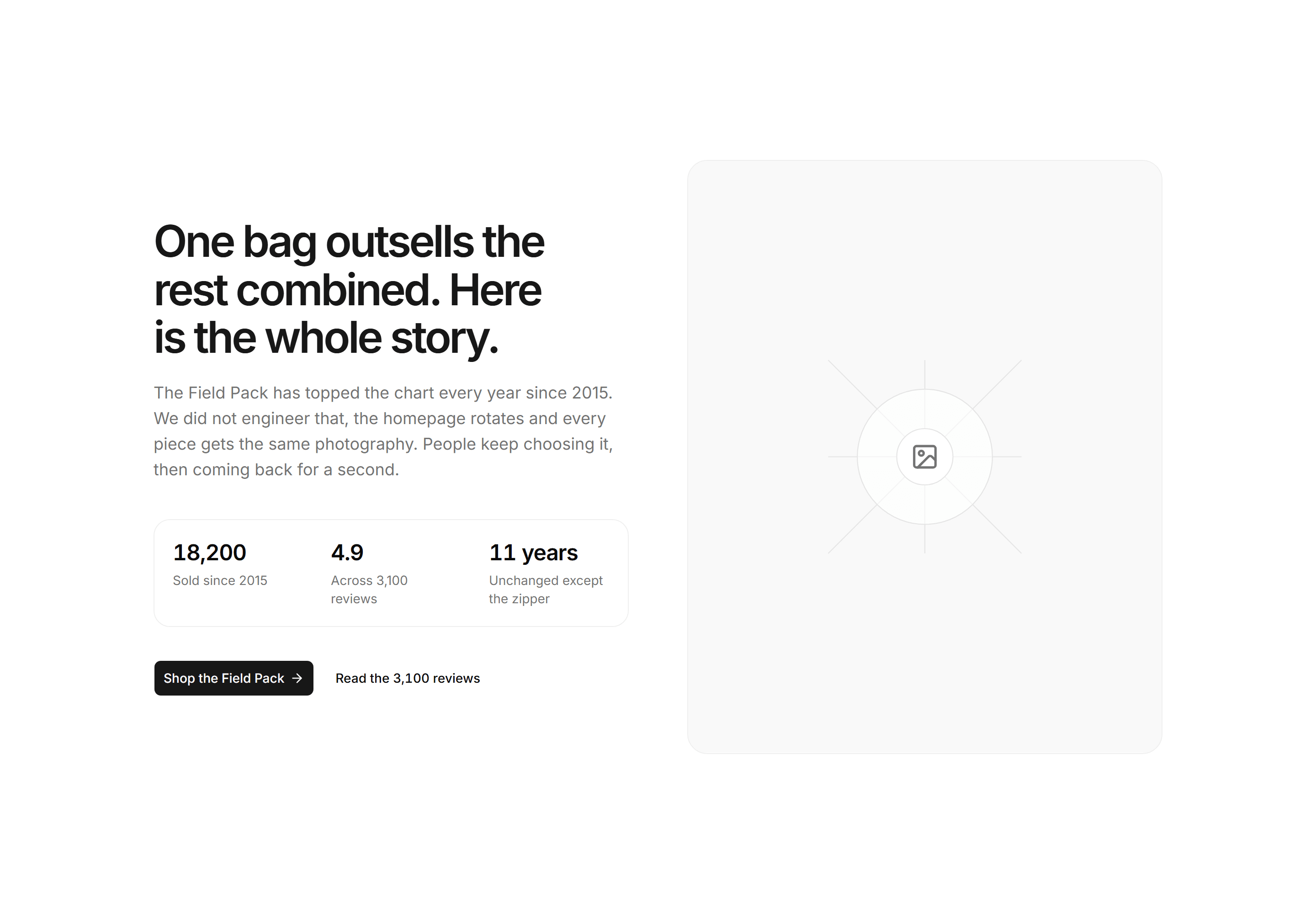 Ecommerce Hero: Bestseller Spotlight Hero