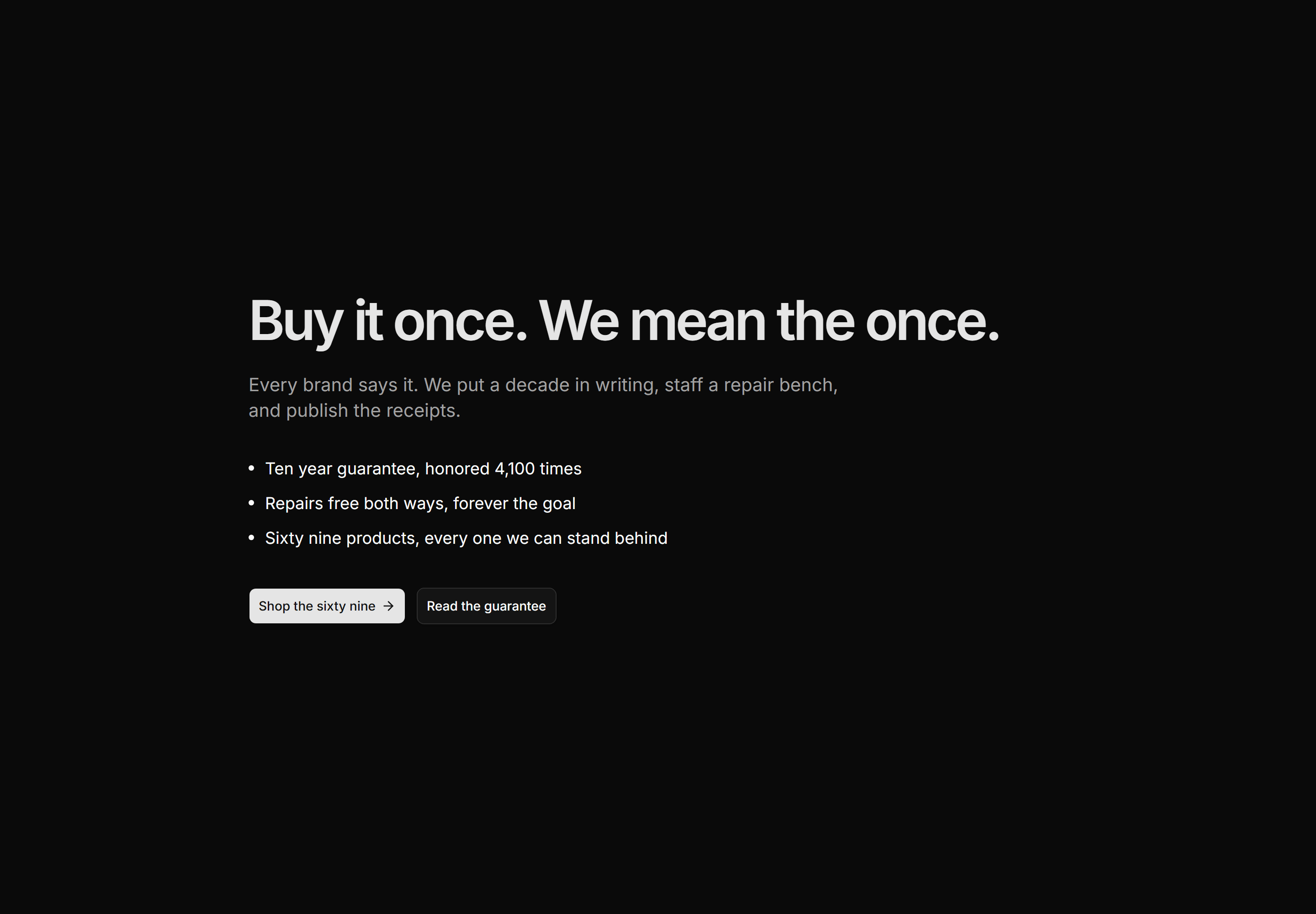 Ecommerce Hero: Brand Manifesto Hero