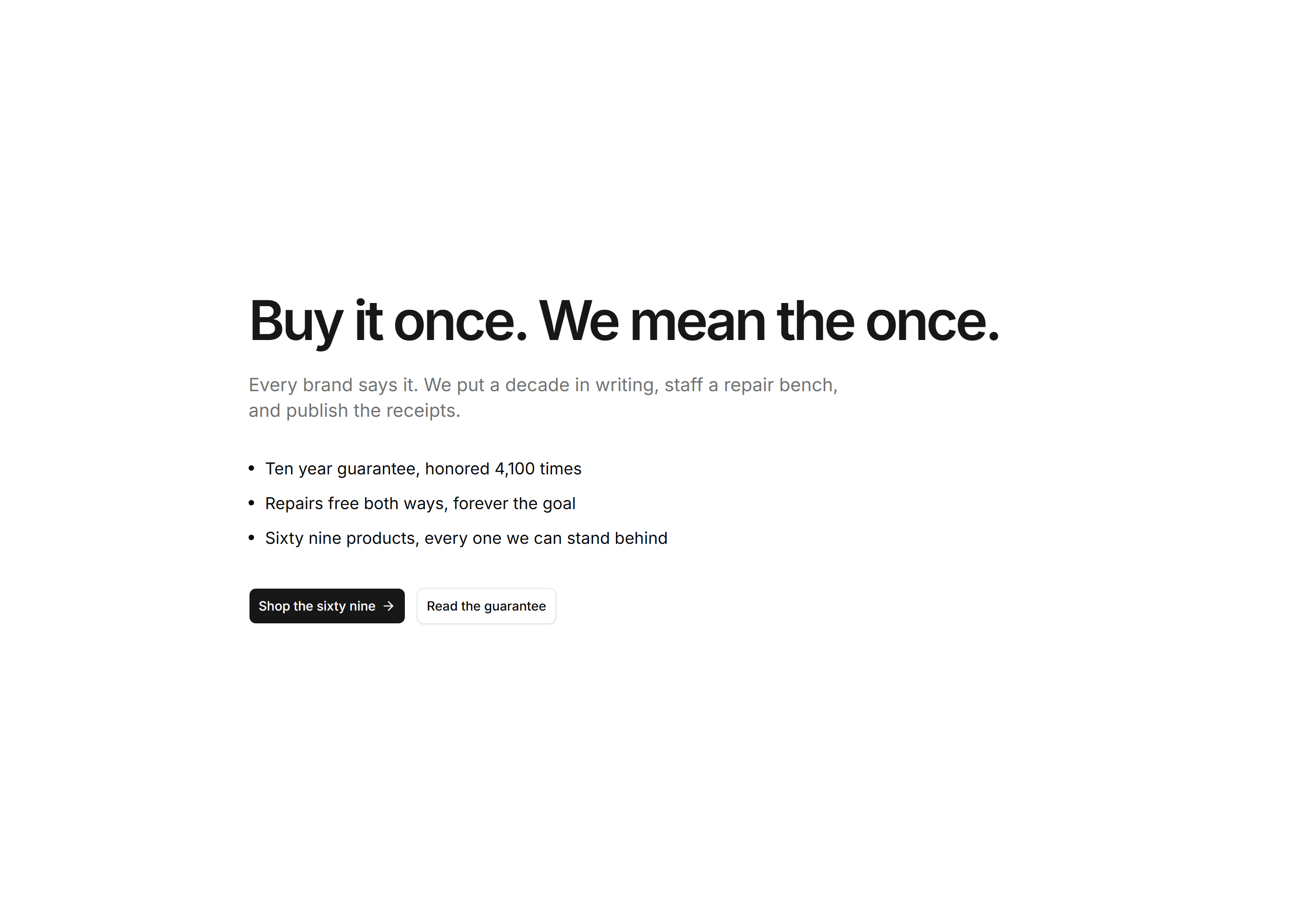 Ecommerce Hero: Brand Manifesto Hero