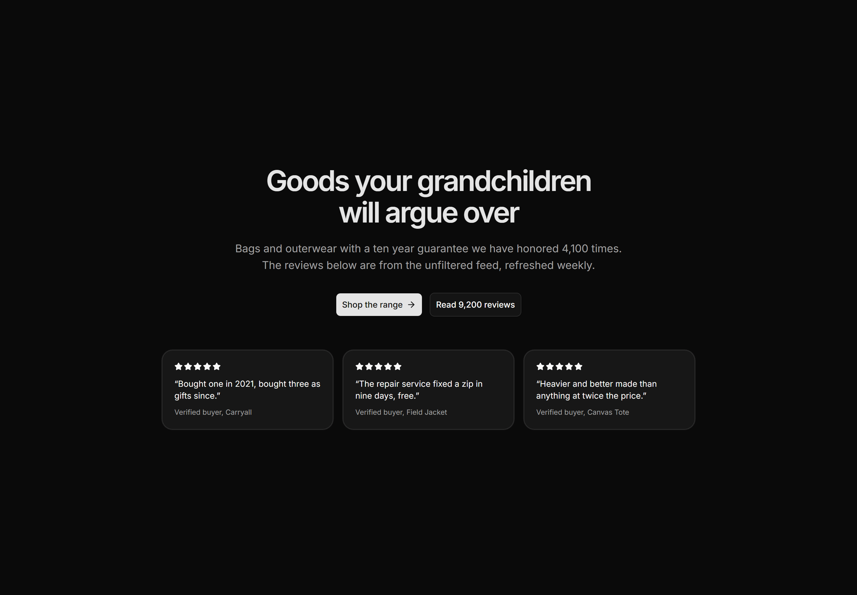 Ecommerce Hero: Hero With Reviews Strip