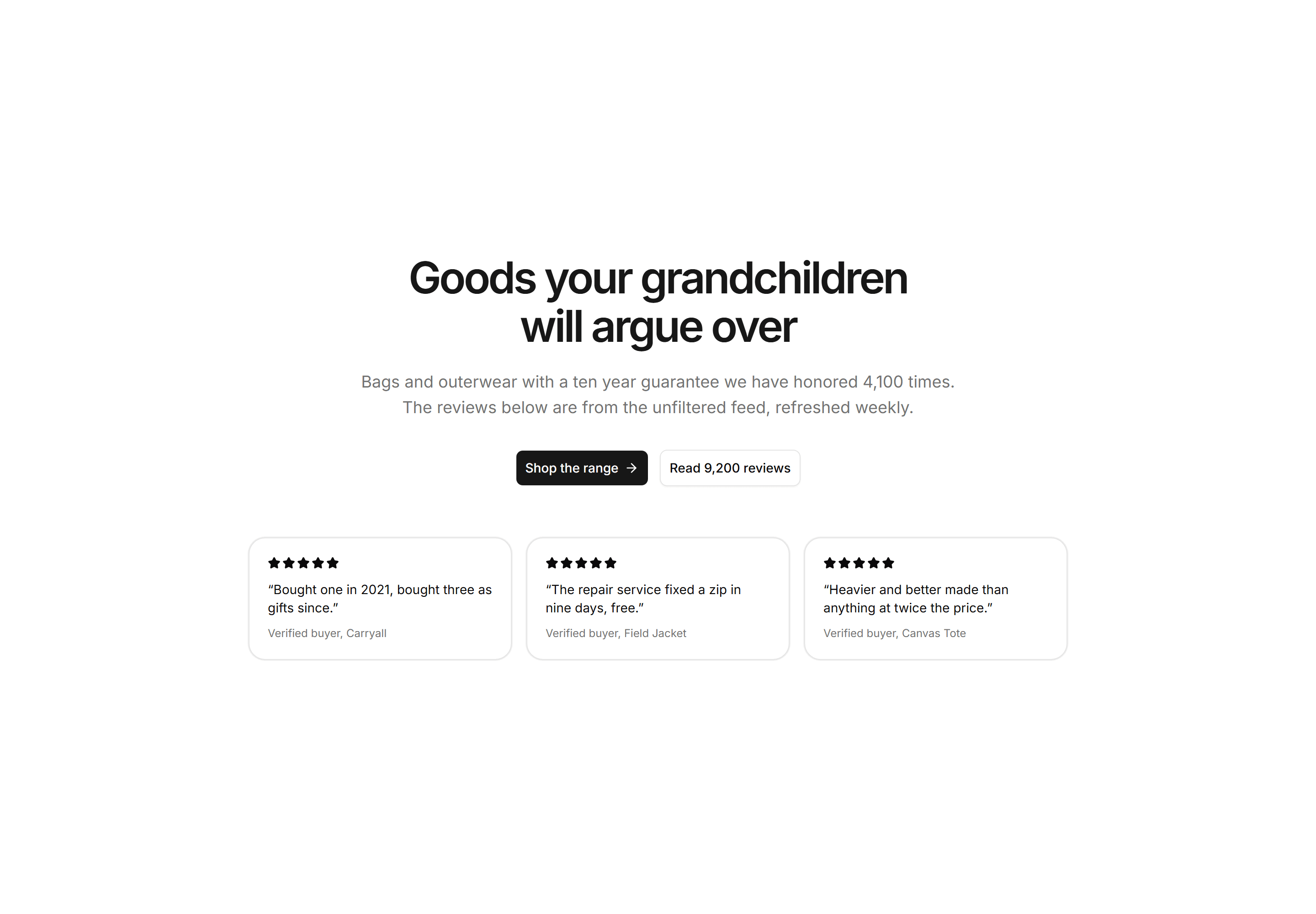 Ecommerce Hero: Hero With Reviews Strip