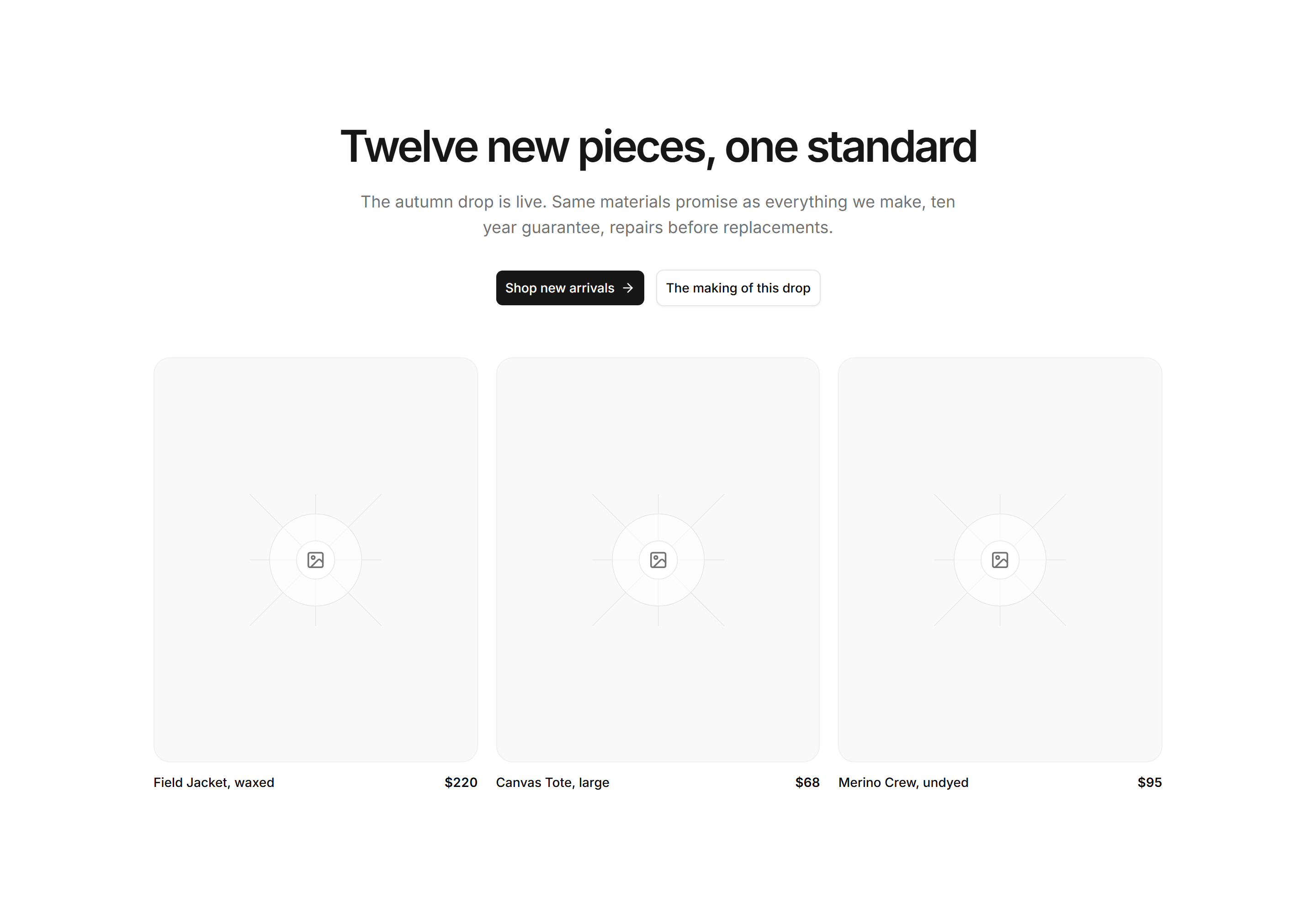 Ecommerce Hero: New Arrivals Hero