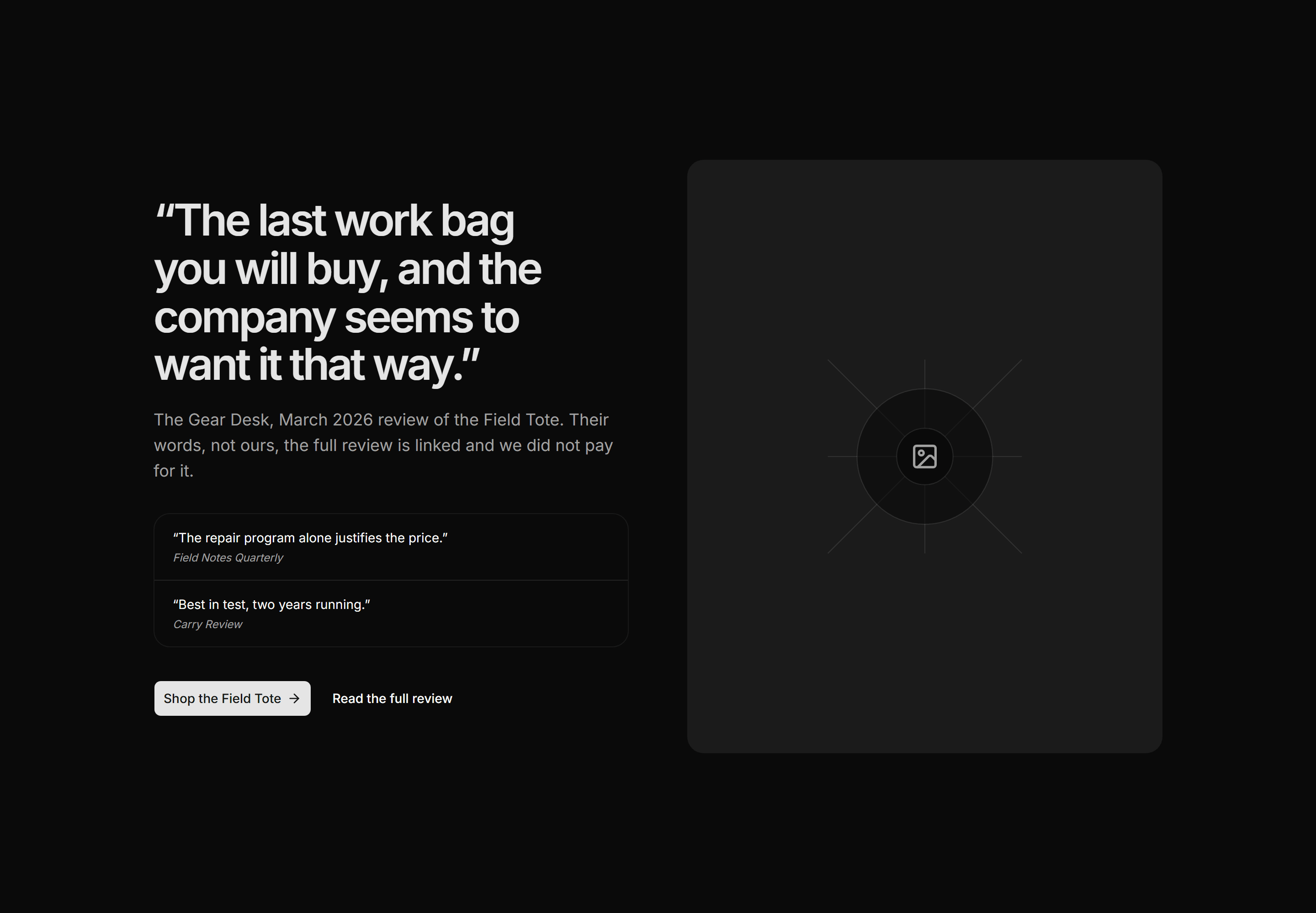 Ecommerce Hero: Press Quote Hero