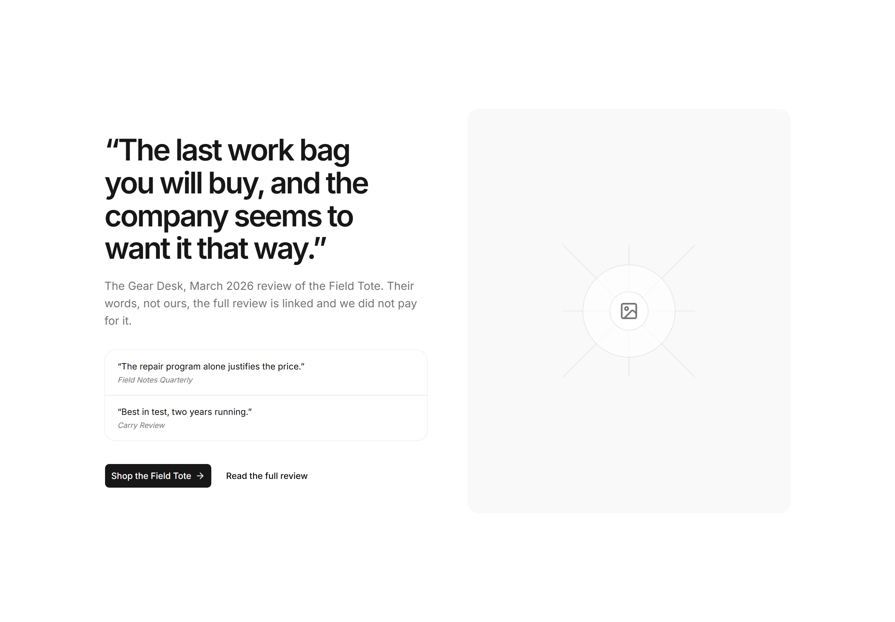 Ecommerce Hero: Press Quote Hero