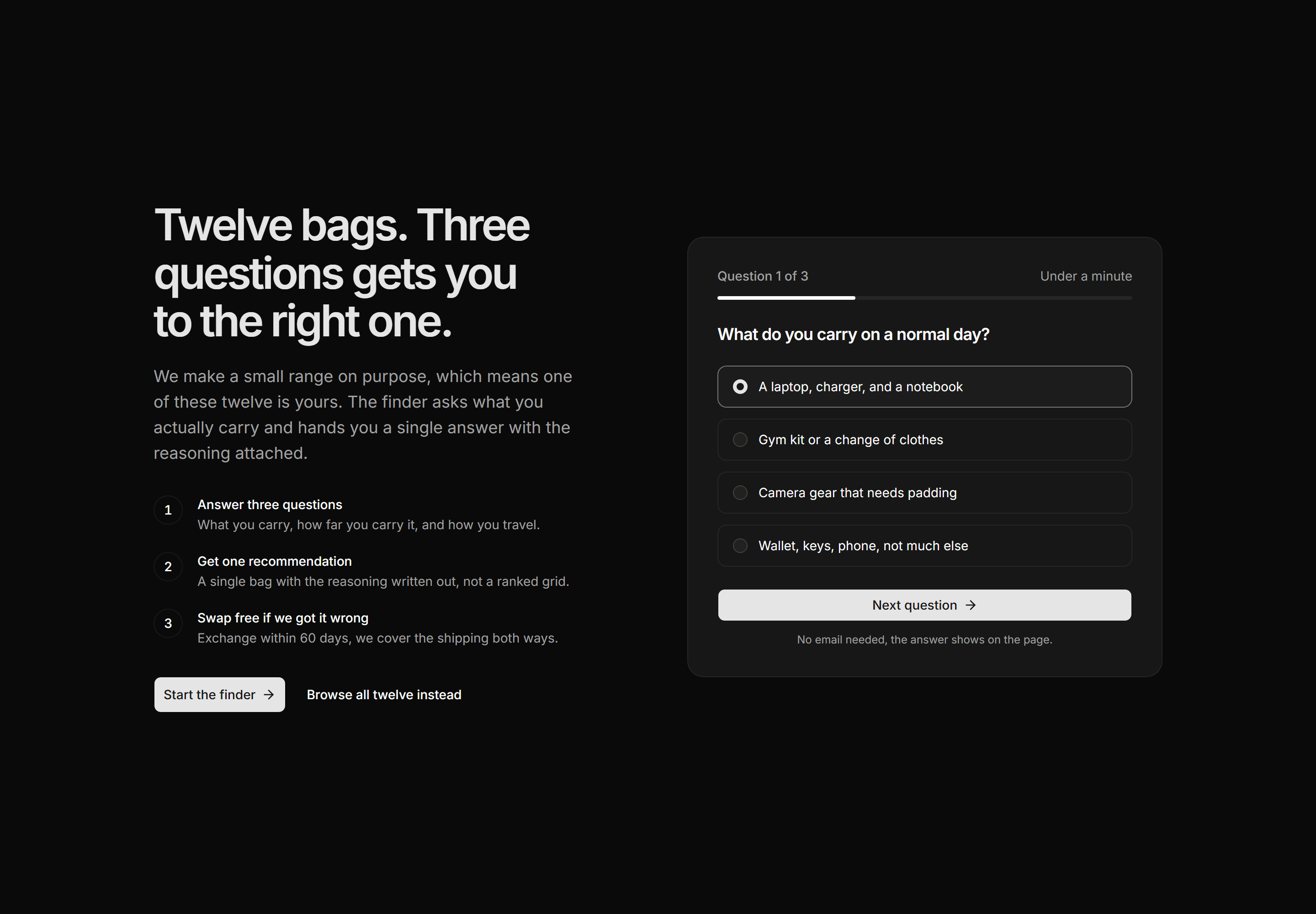 Ecommerce Hero: Product Finder Hero
