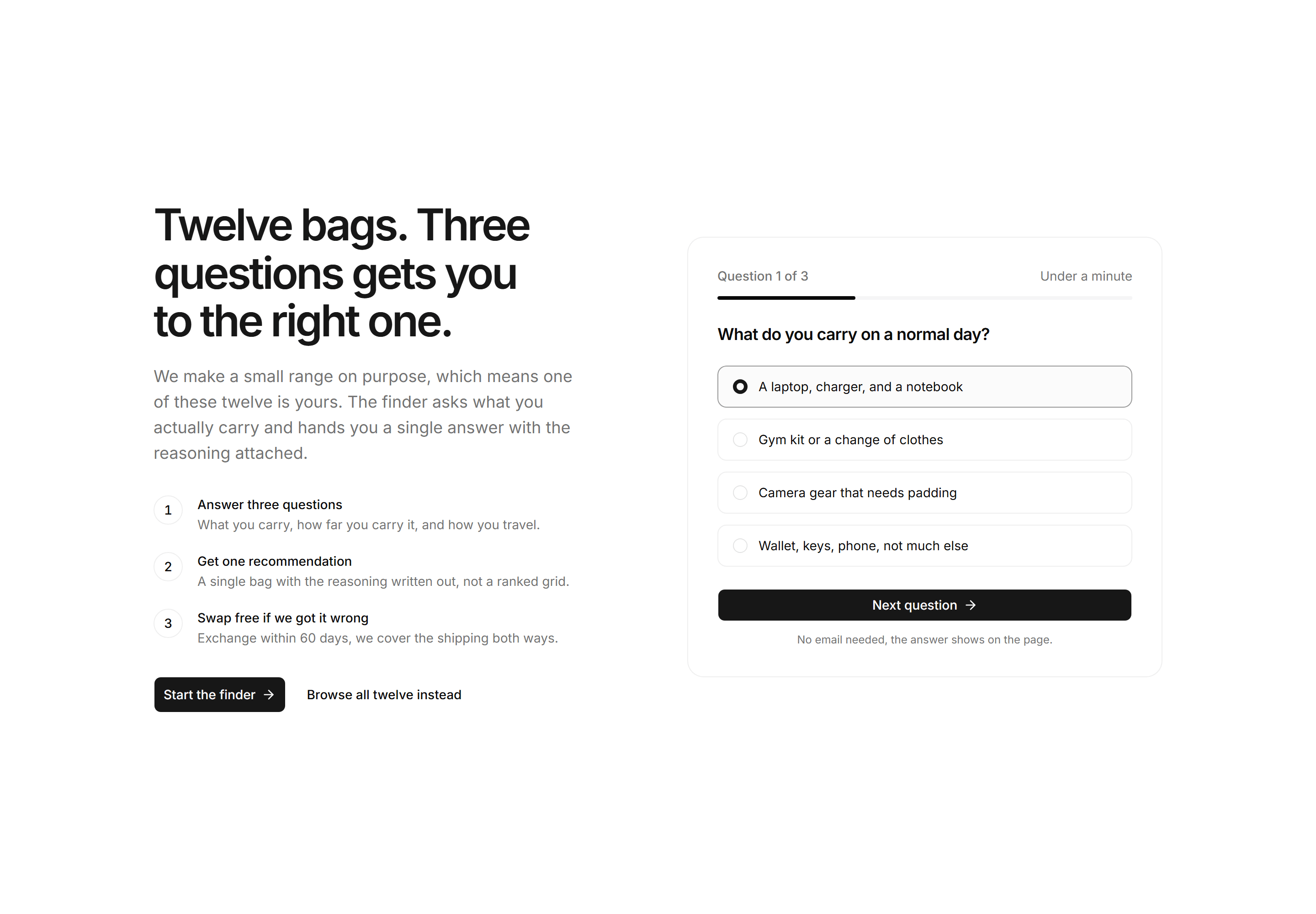 Ecommerce Hero: Product Finder Hero