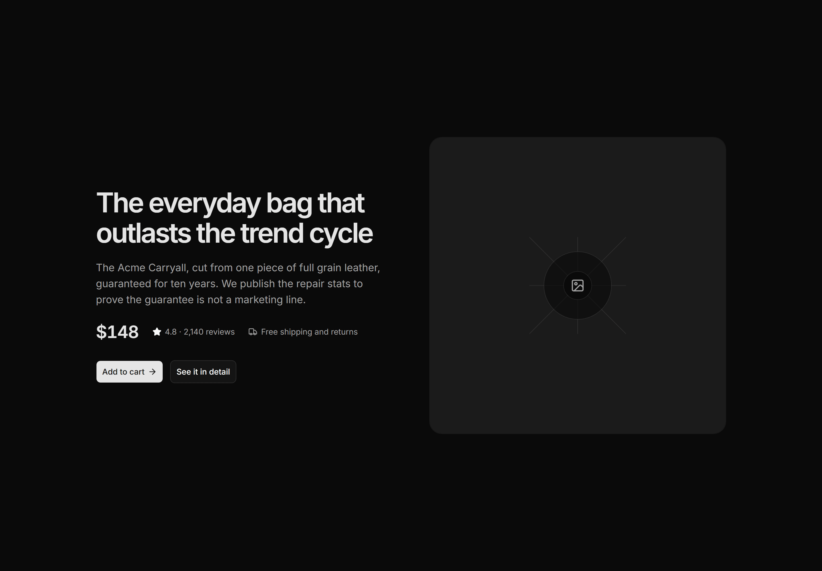 Ecommerce Hero: Split With Product