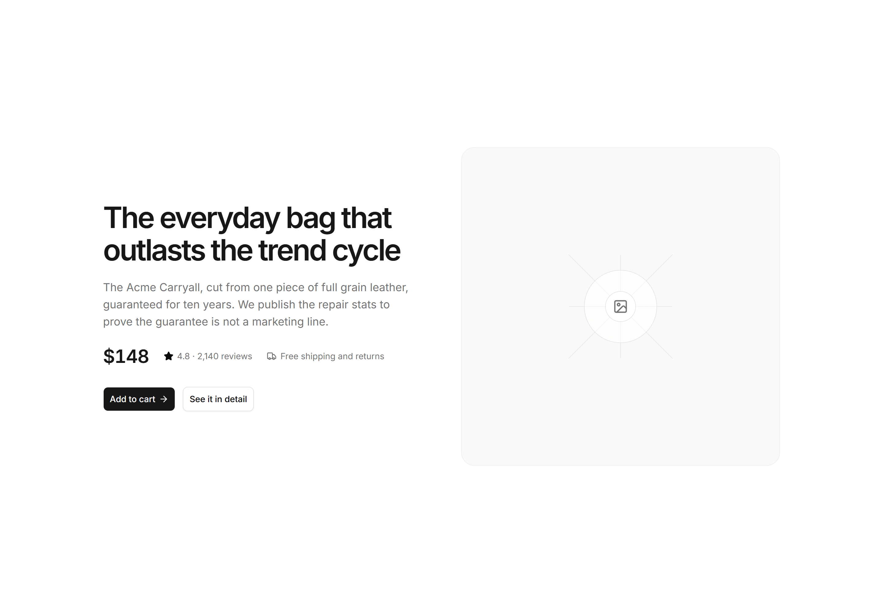 Ecommerce Hero: Split With Product