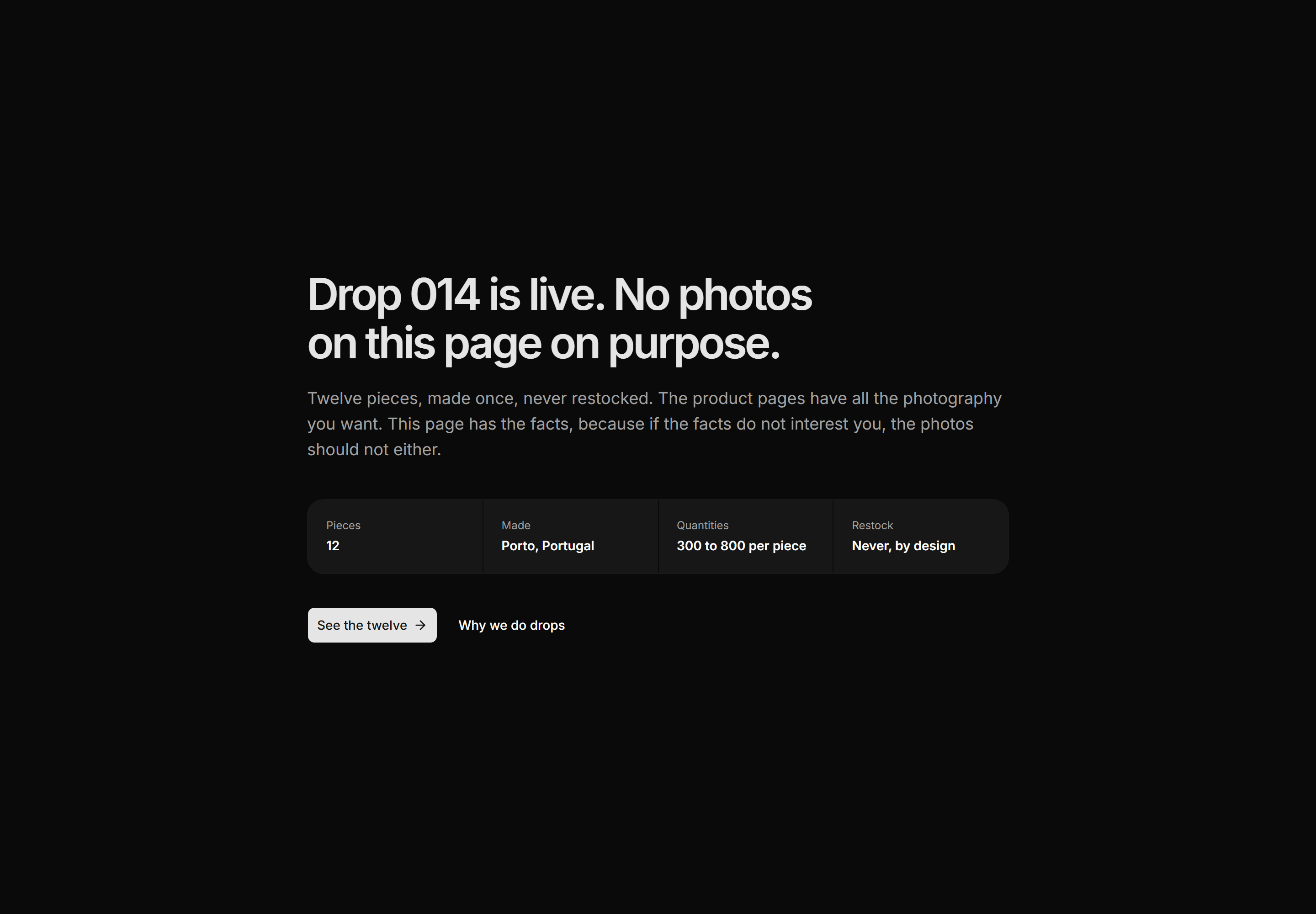 Ecommerce Hero: Text Only Drop Hero
