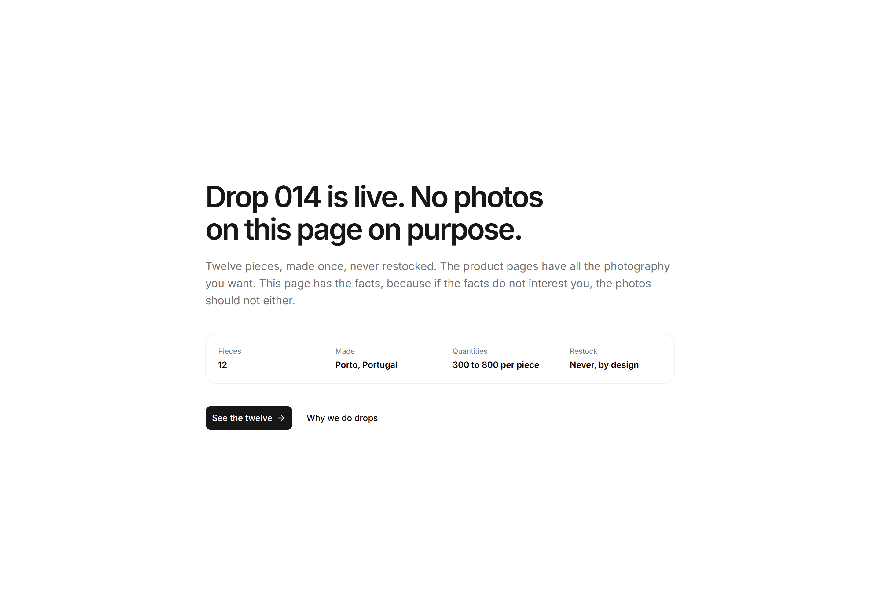 Ecommerce Hero: Text Only Drop Hero