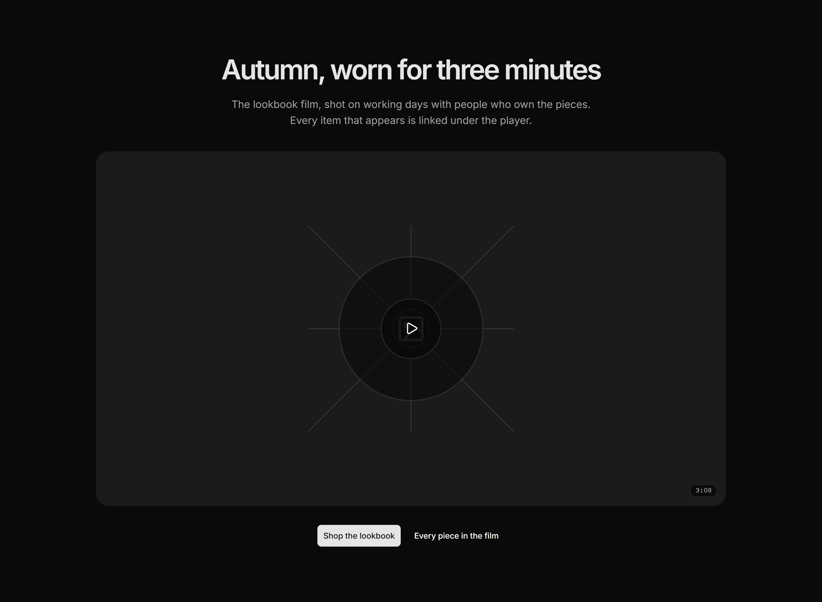 Ecommerce Hero: Video Lookbook Hero