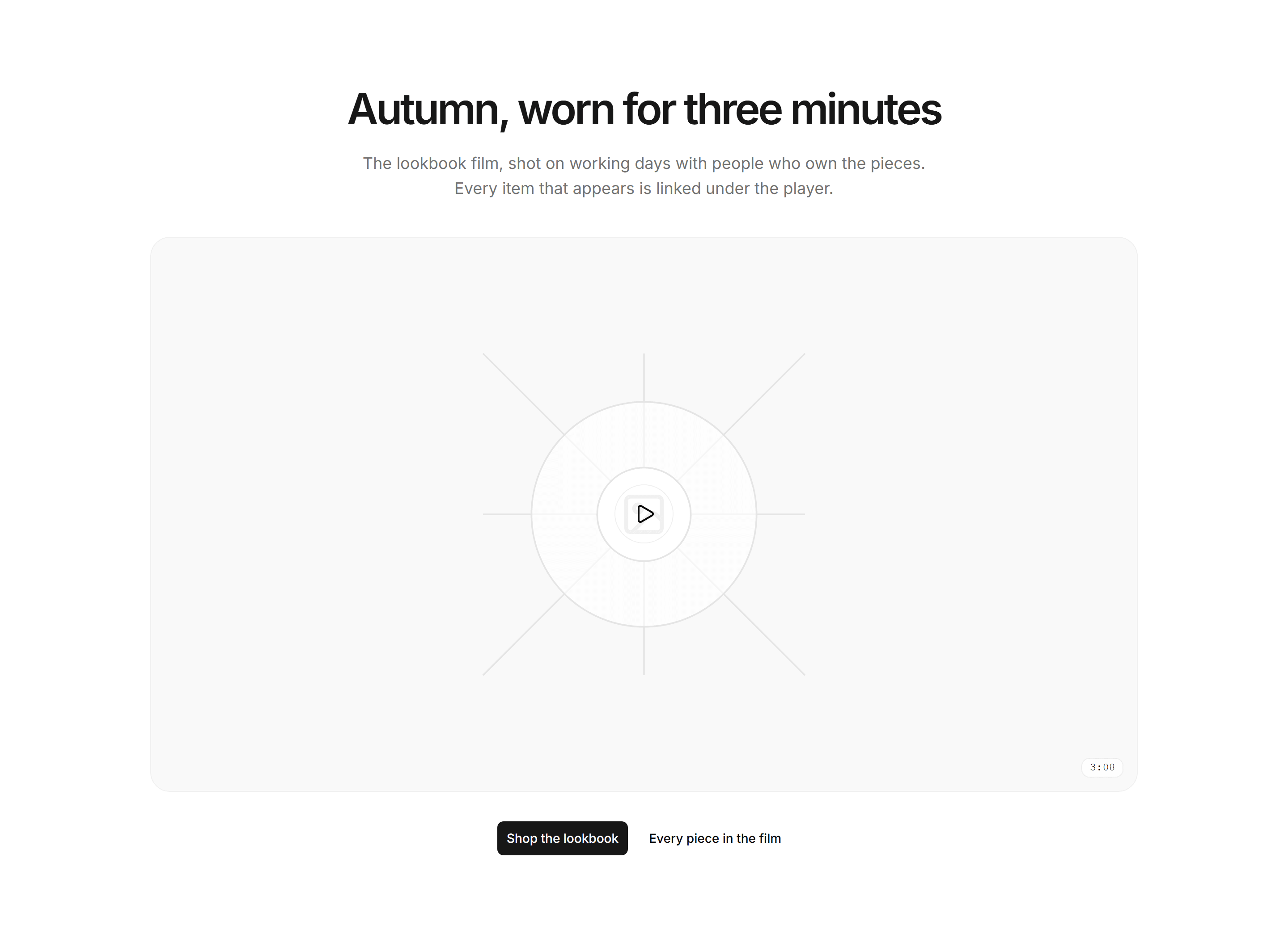 Ecommerce Hero: Video Lookbook Hero