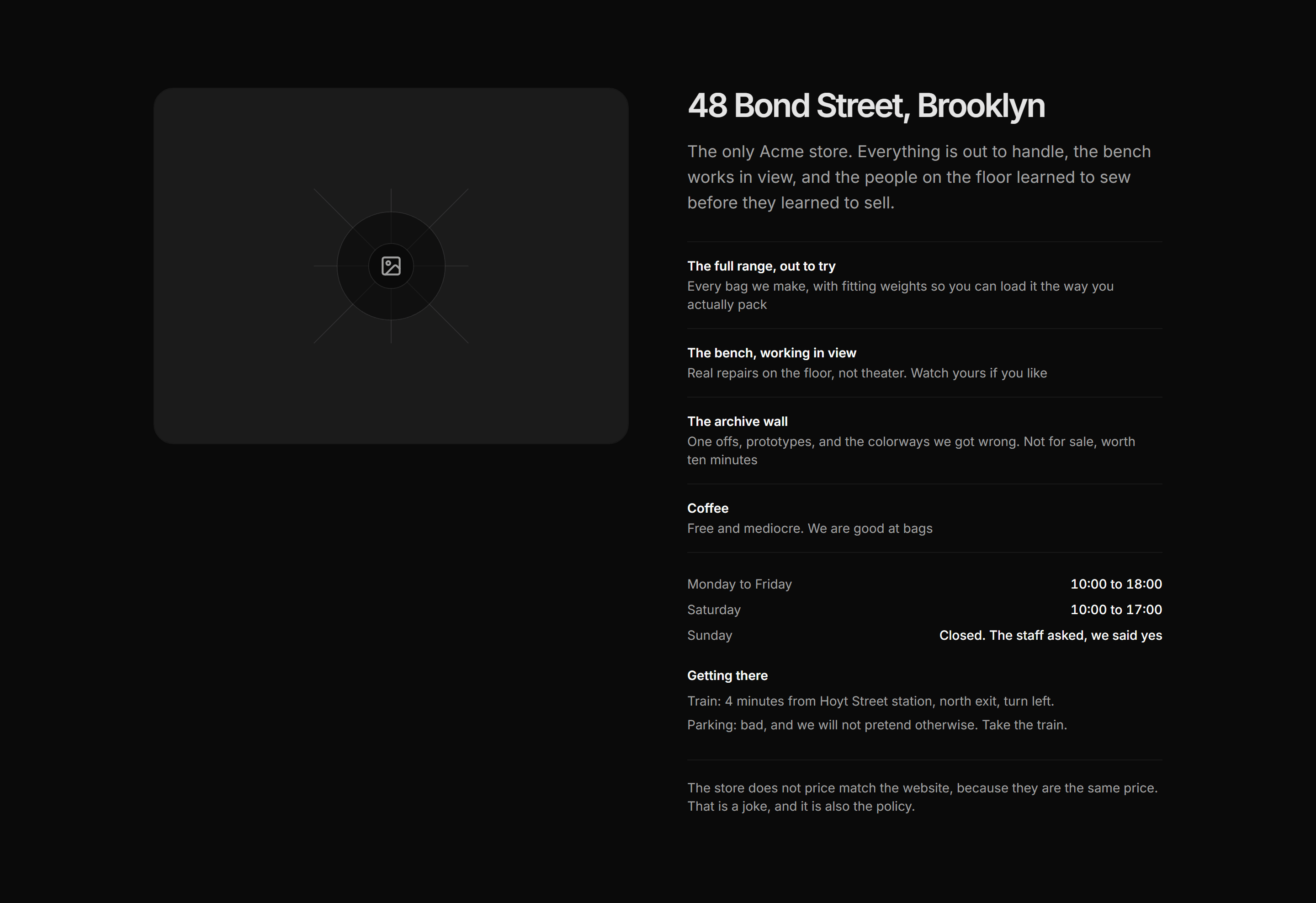 Ecommerce Store: Flagship Store Page