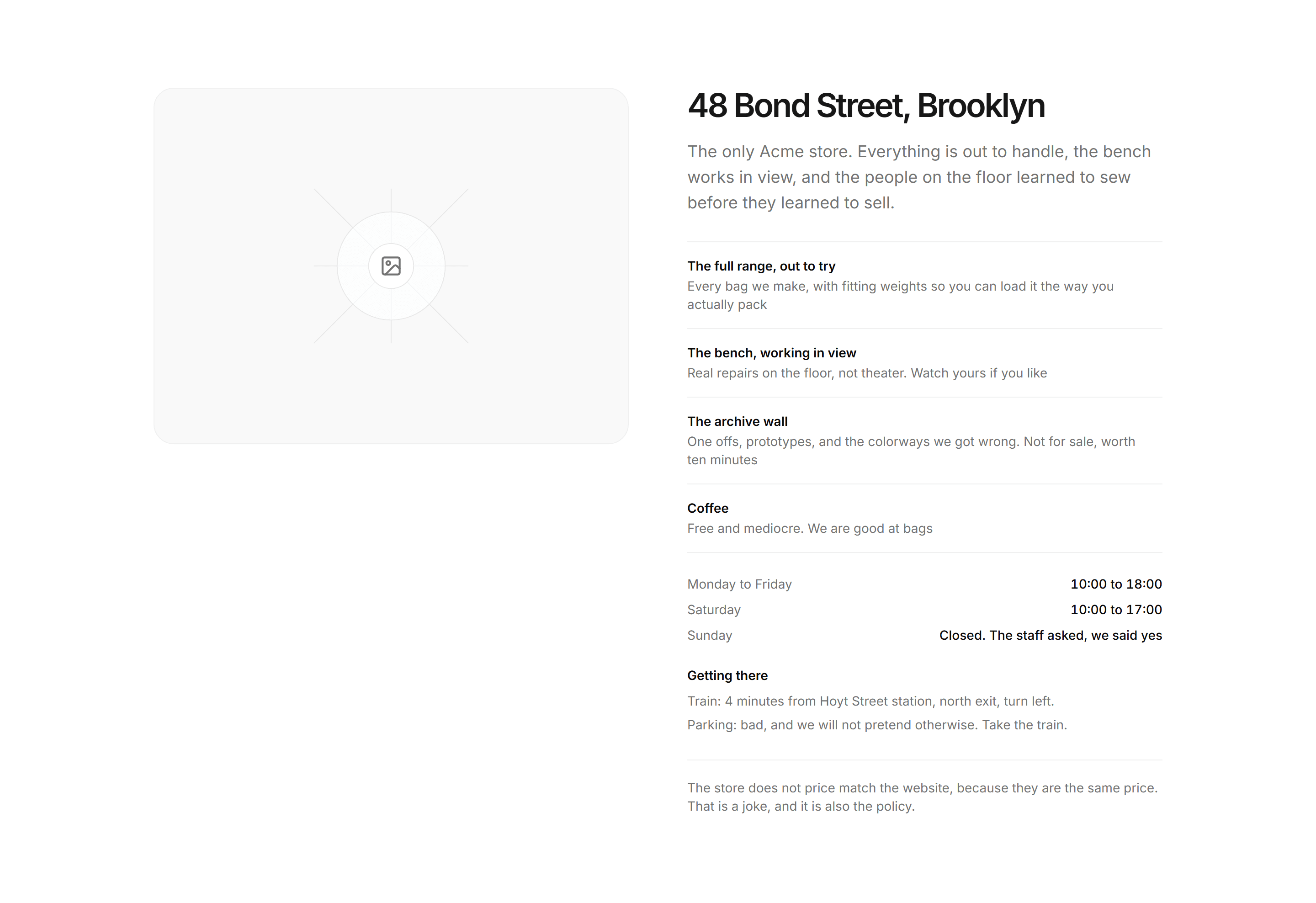 Ecommerce Store: Flagship Store Page