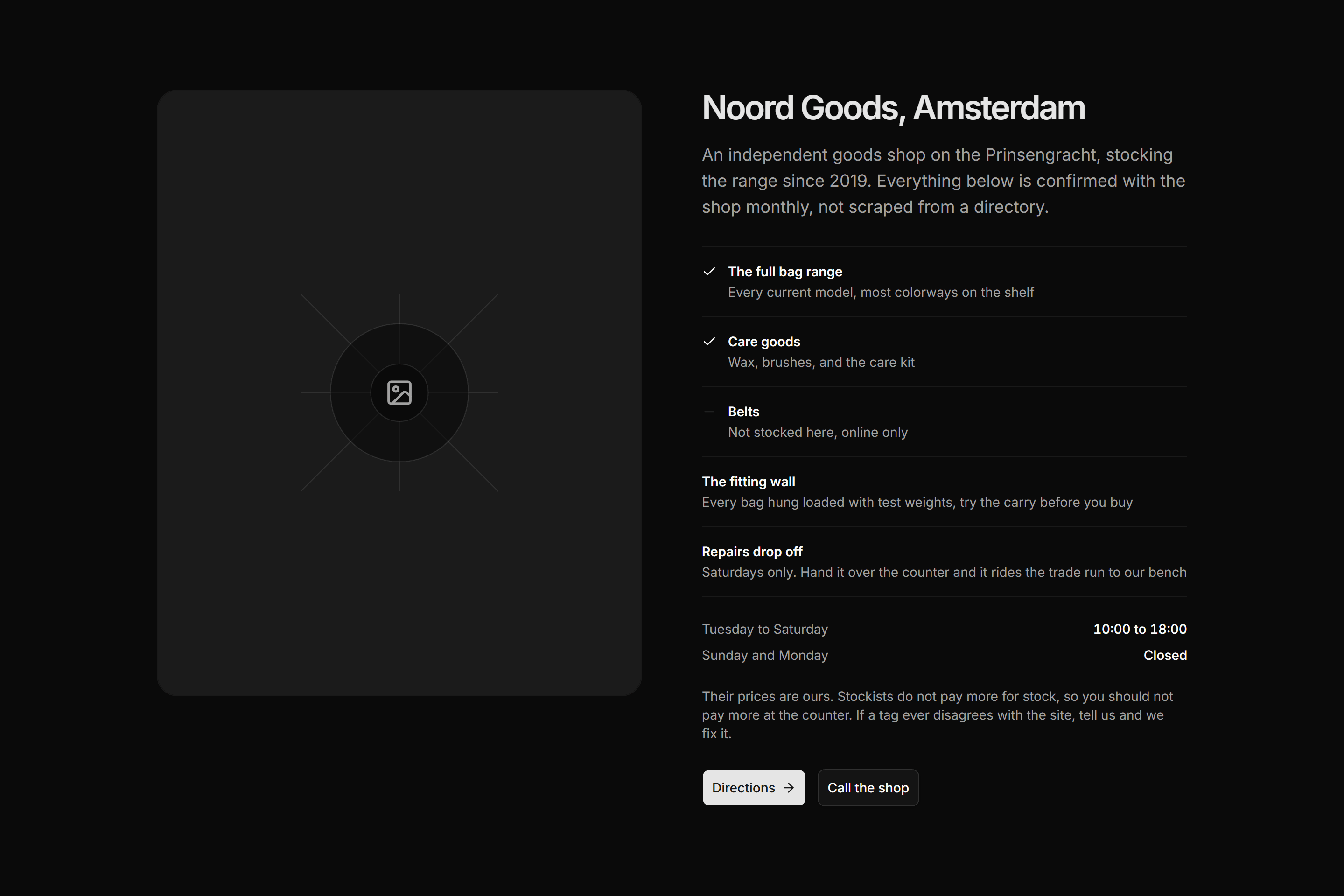 Ecommerce Store: Stockist Detail Card