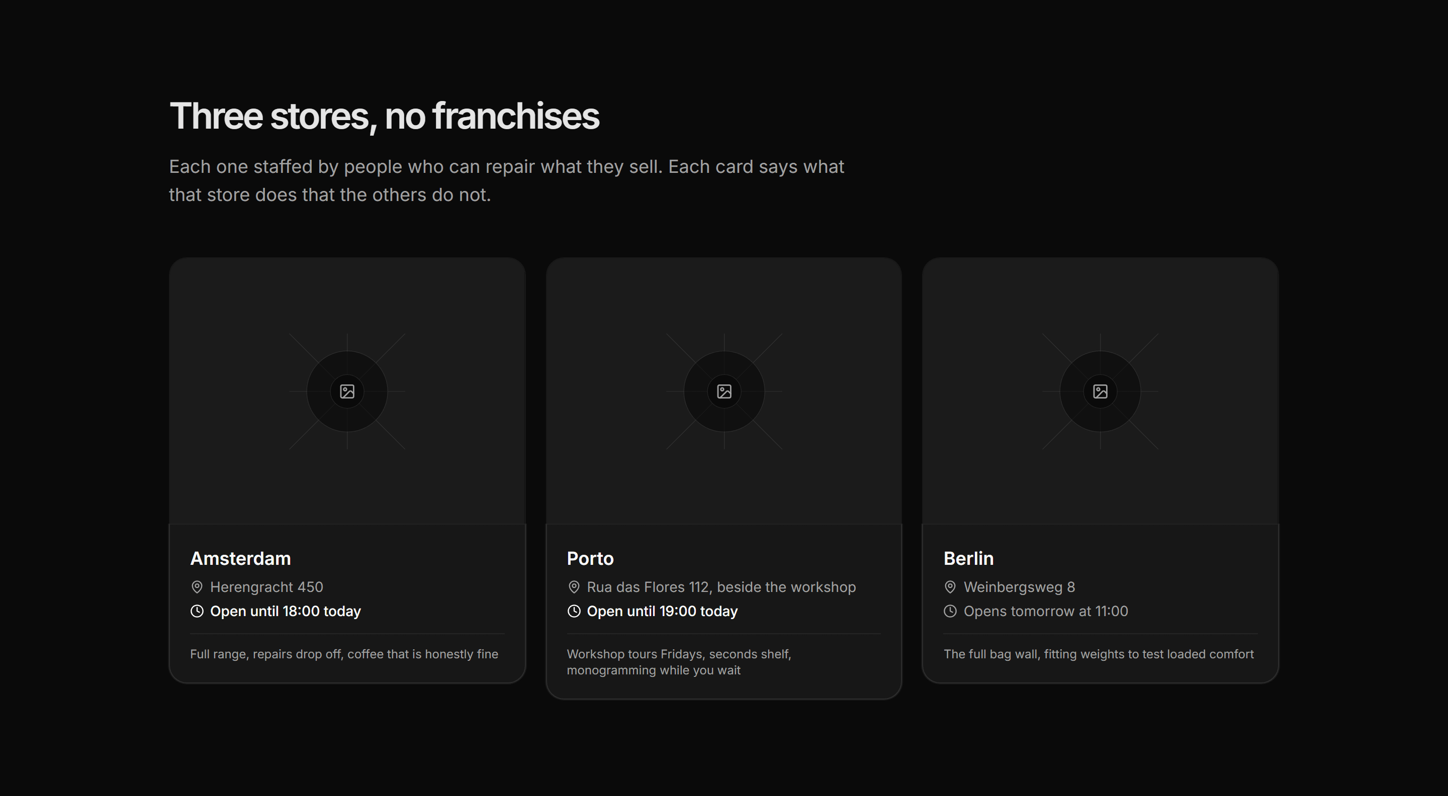 Ecommerce Store: Store List Cards