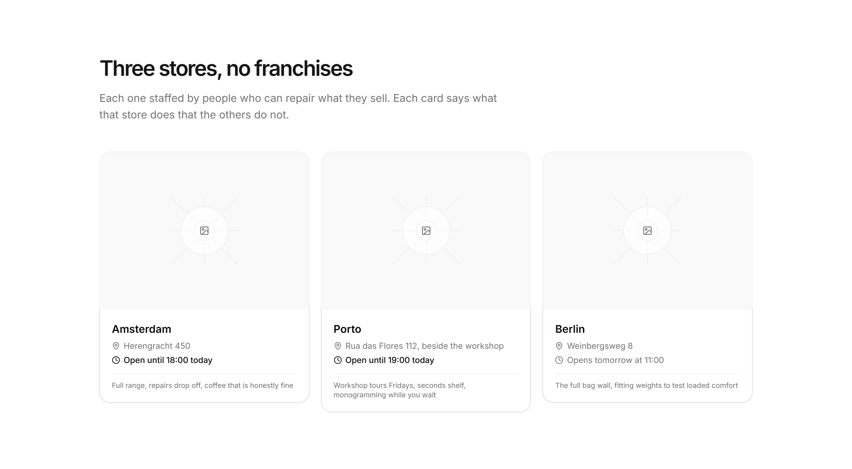 Ecommerce Store: Store List Cards