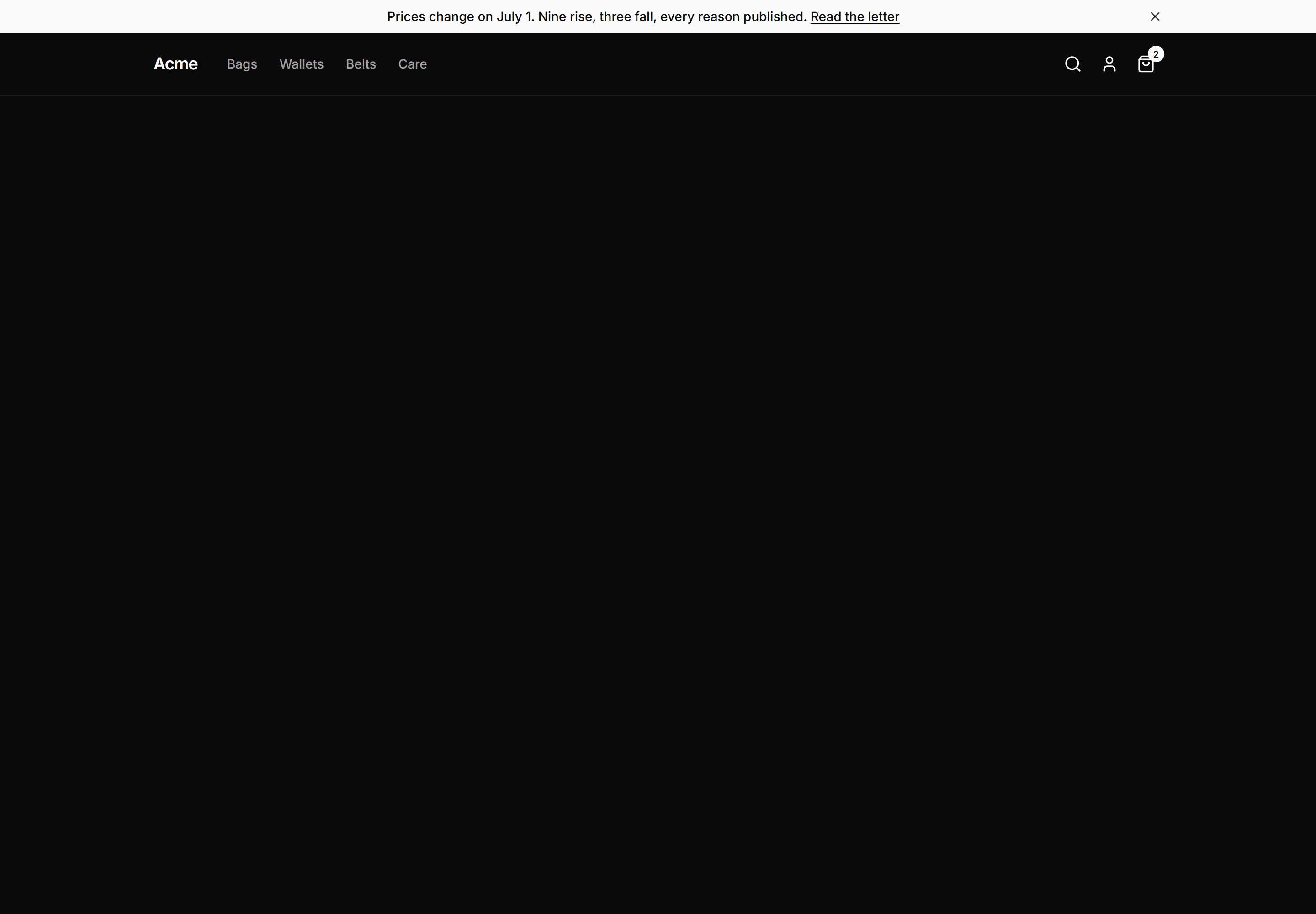 Ecommerce Navbar: Announcement Navbar Combo