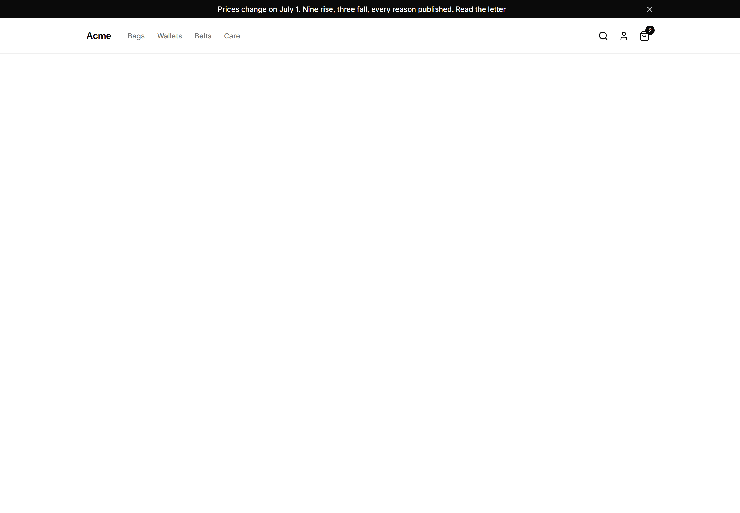 Ecommerce Navbar: Announcement Navbar Combo