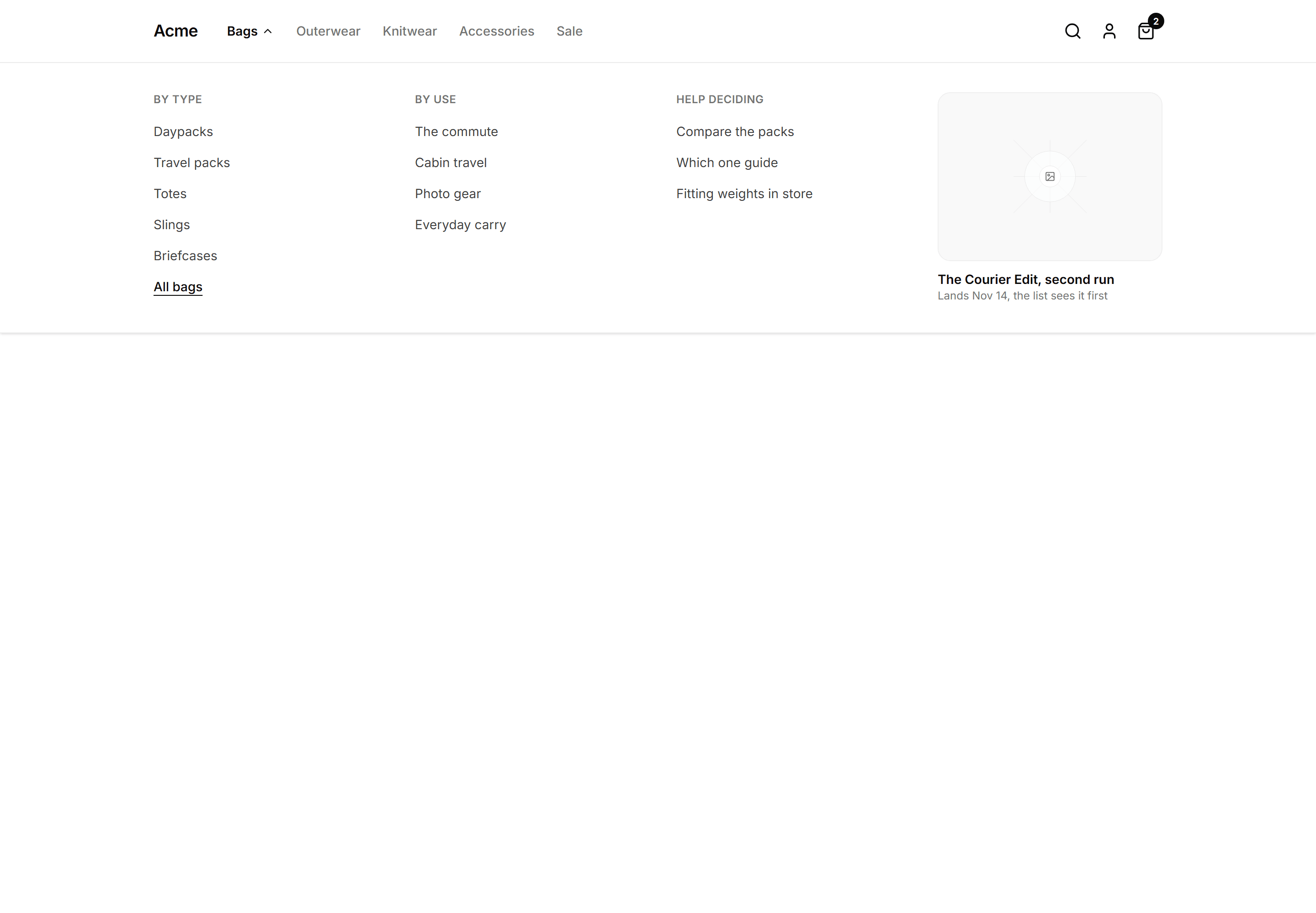 Ecommerce Navbar: Nav With Mega Menu Panel