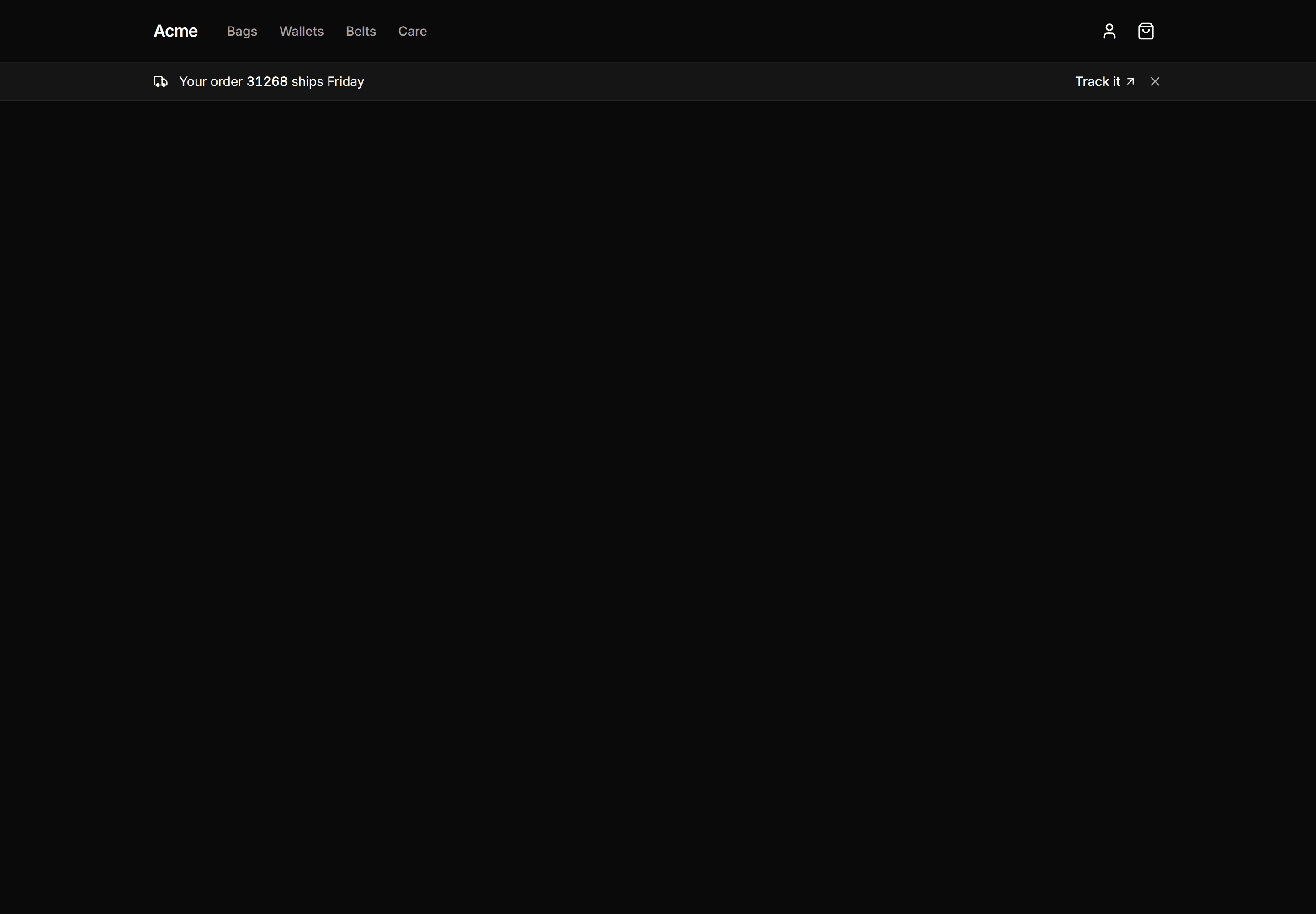 Ecommerce Navbar: Nav With Order Status Strip