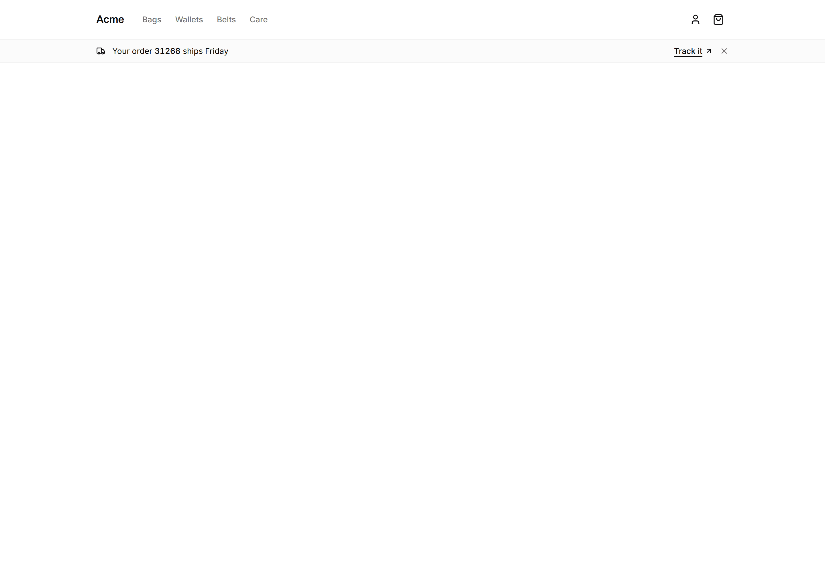 Ecommerce Navbar: Nav With Order Status Strip