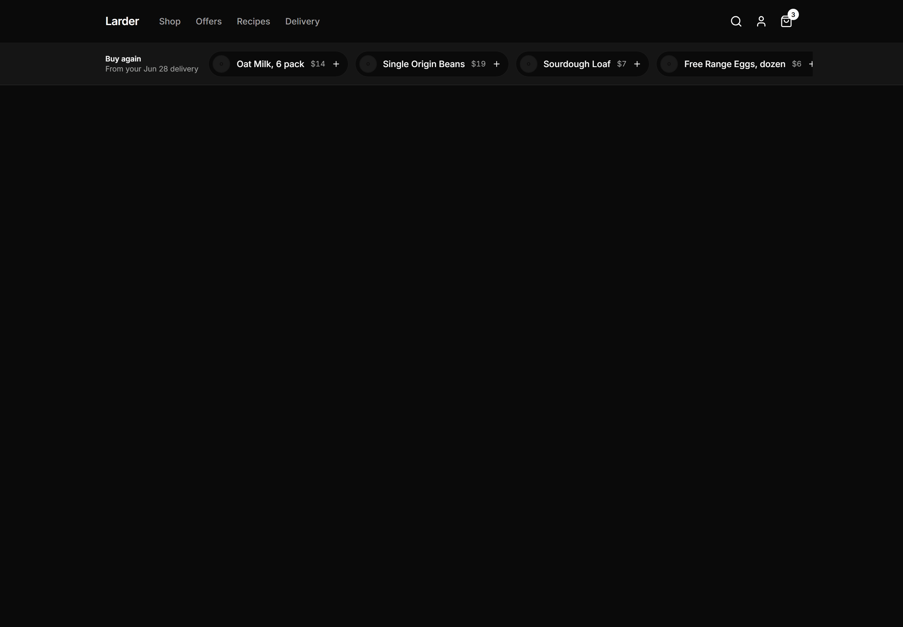 Ecommerce Navbar: Nav With Reorder Bar