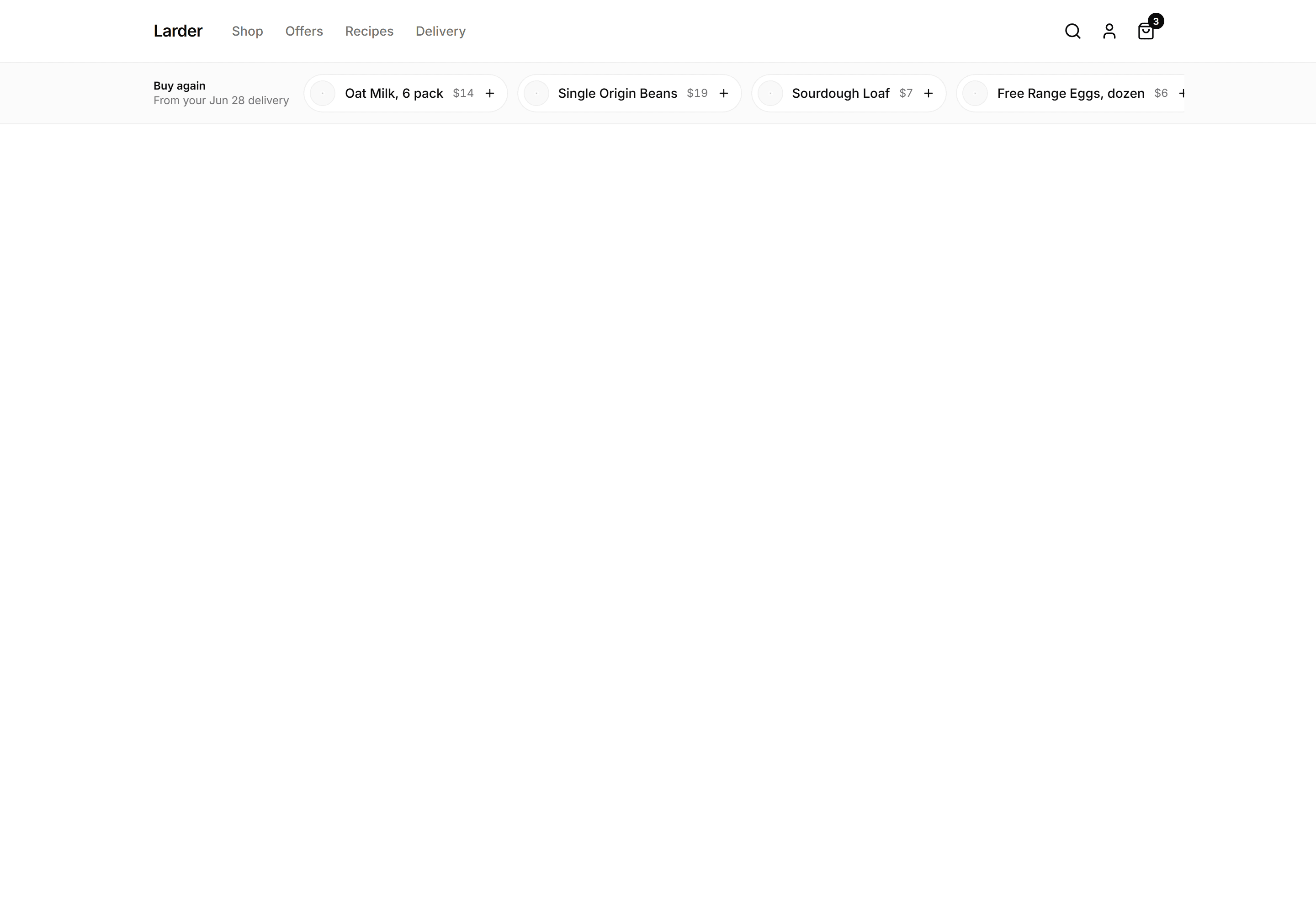 Ecommerce Navbar: Nav With Reorder Bar