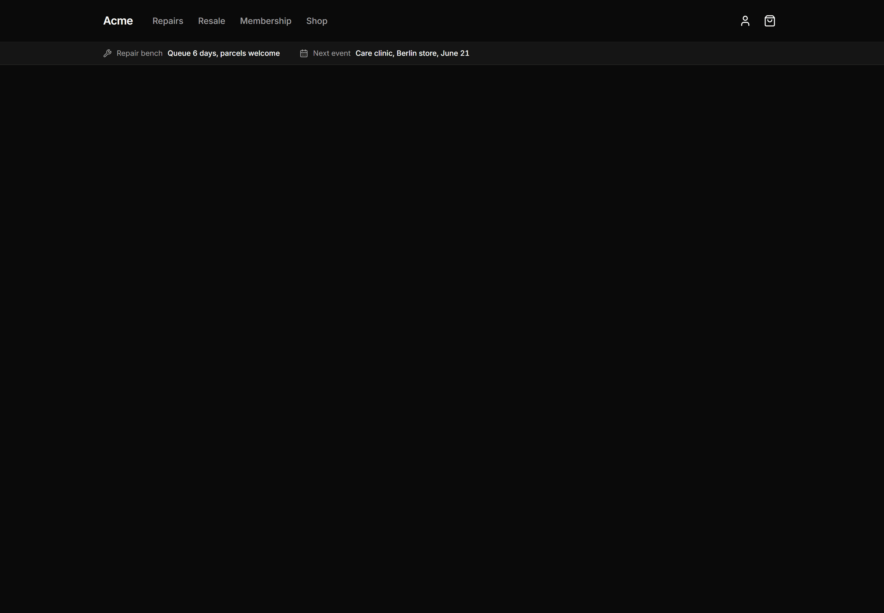 Ecommerce Navbar: Service First Navbar