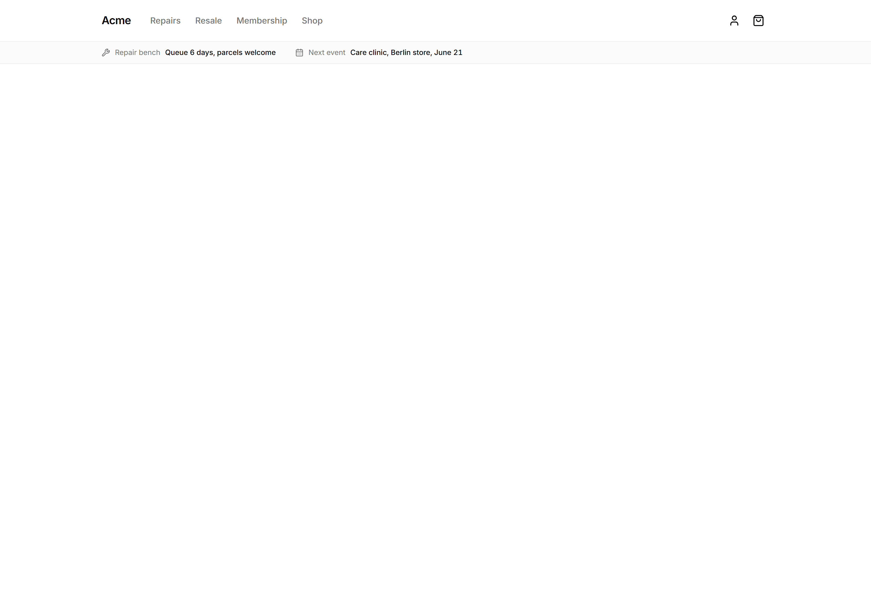 Ecommerce Navbar: Service First Navbar