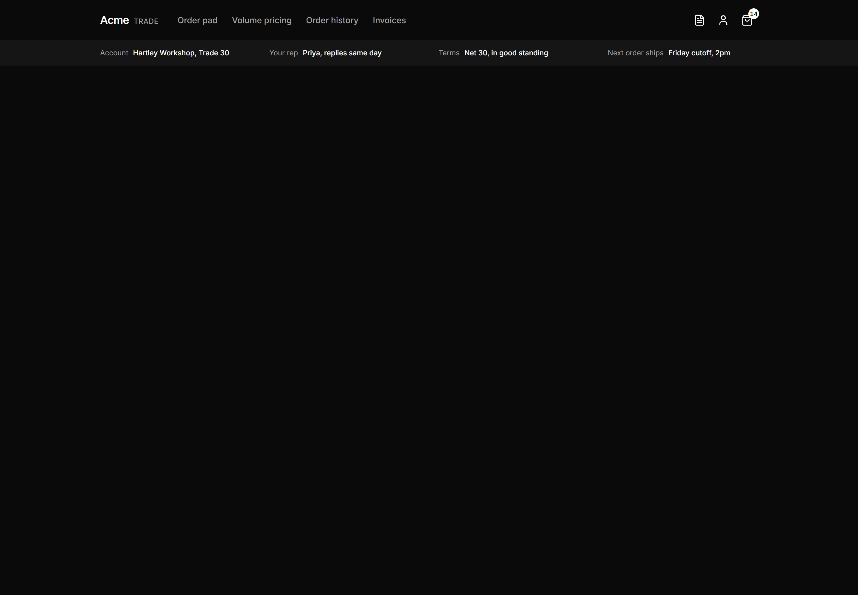 Ecommerce Navbar: Trade Portal Navbar