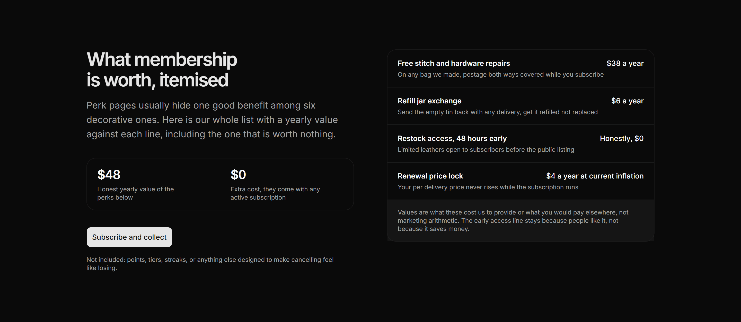Ecommerce Subscription: Member Perks Ledger