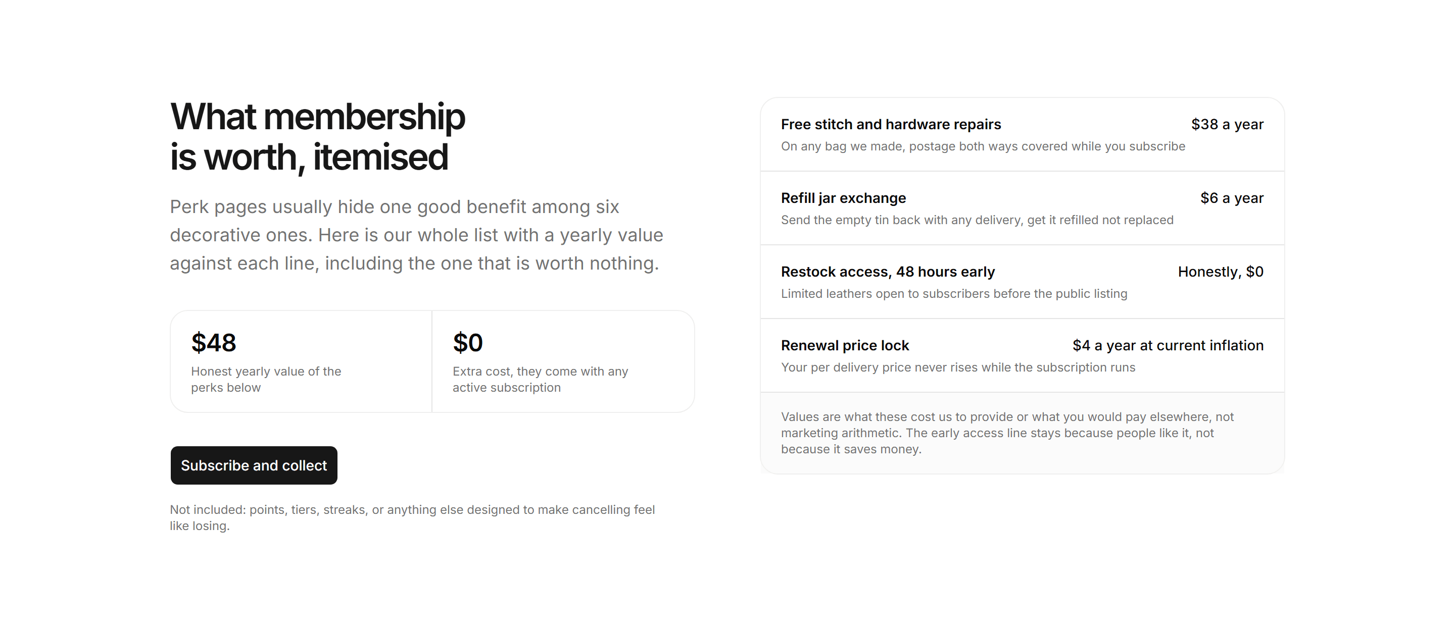 Ecommerce Subscription: Member Perks Ledger