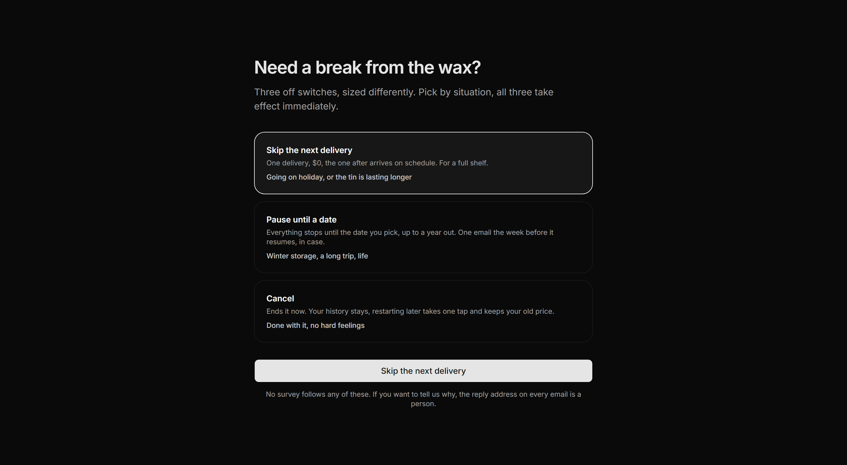 Ecommerce Subscription: Pause Or Skip Controls