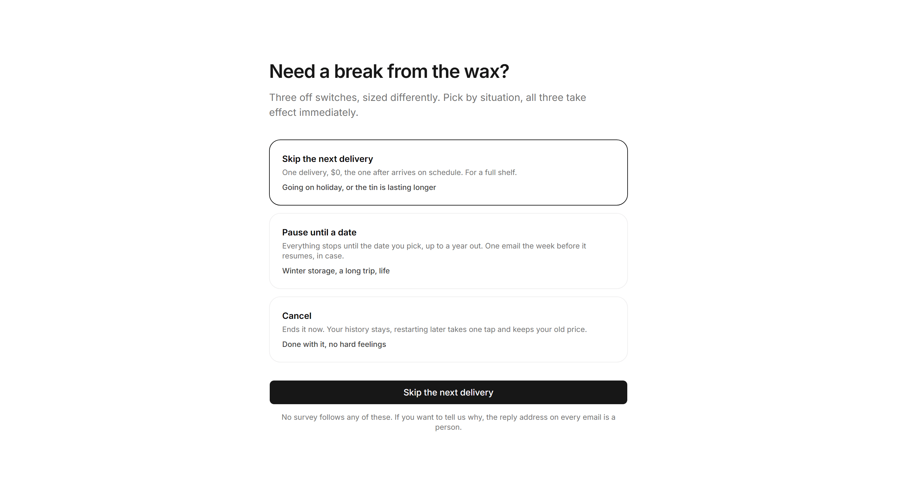 Ecommerce Subscription: Pause Or Skip Controls