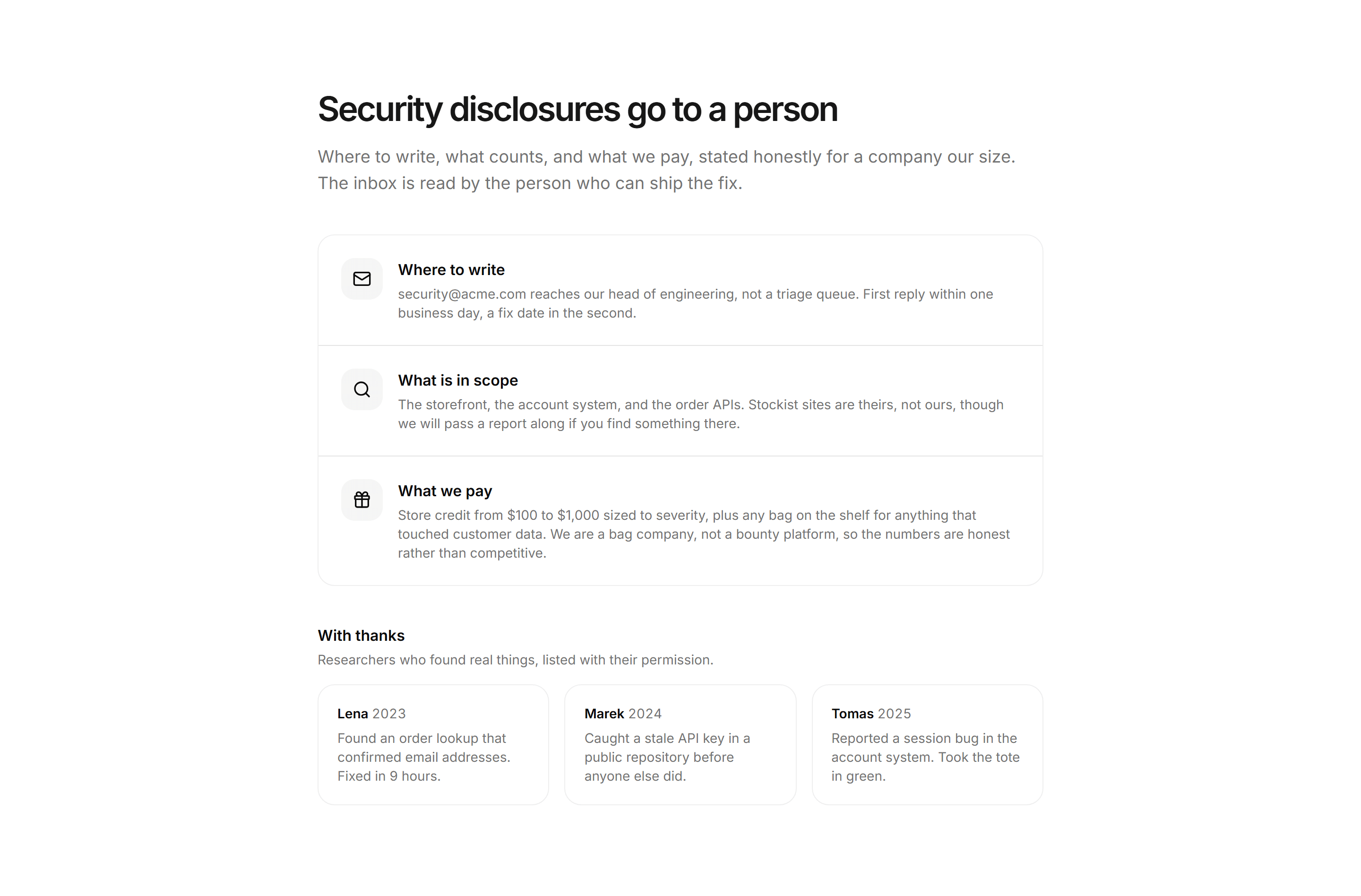 Ecommerce Trust and Privacy: Security Contact Card