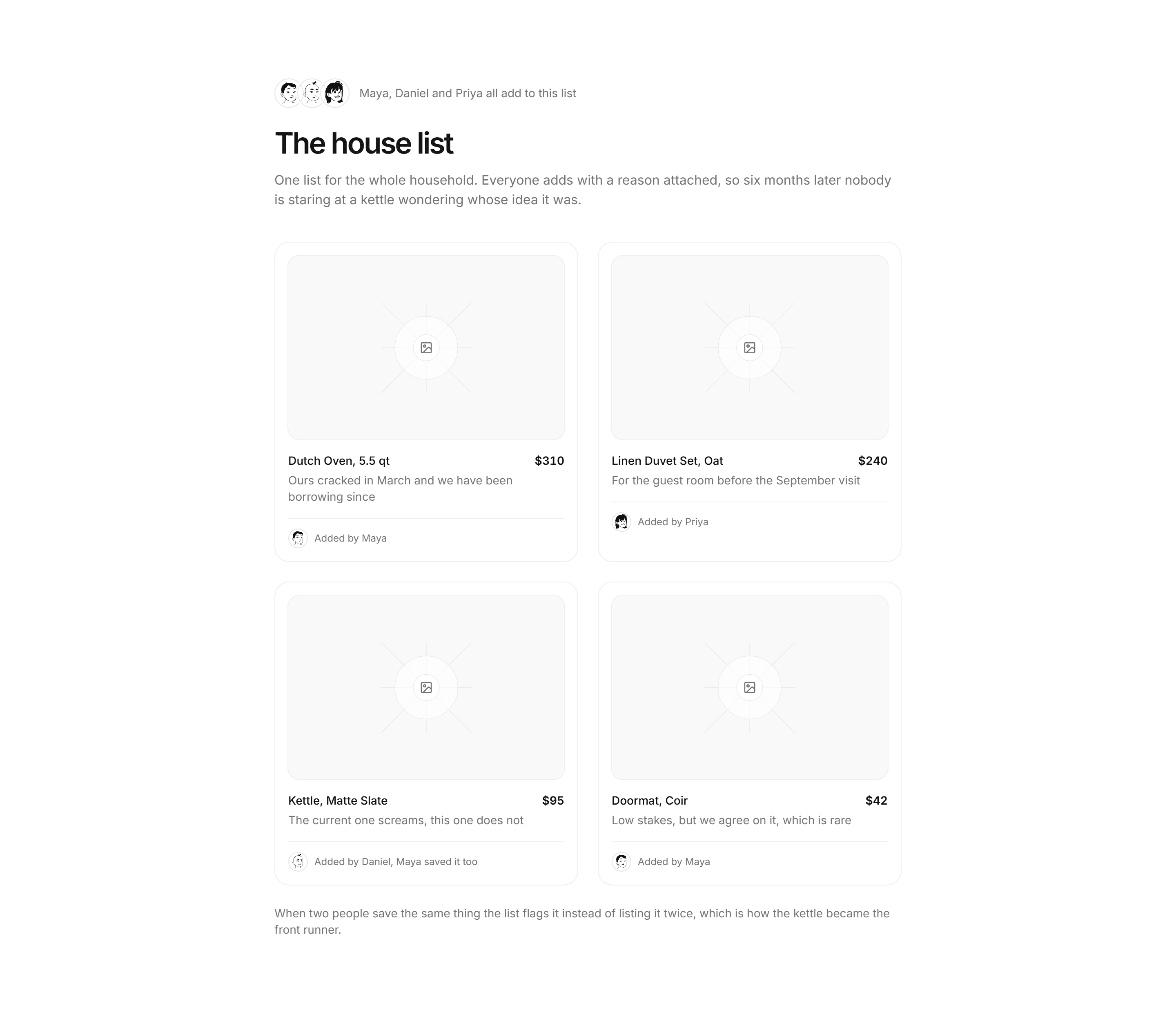 Ecommerce Wishlist: Household Shared List