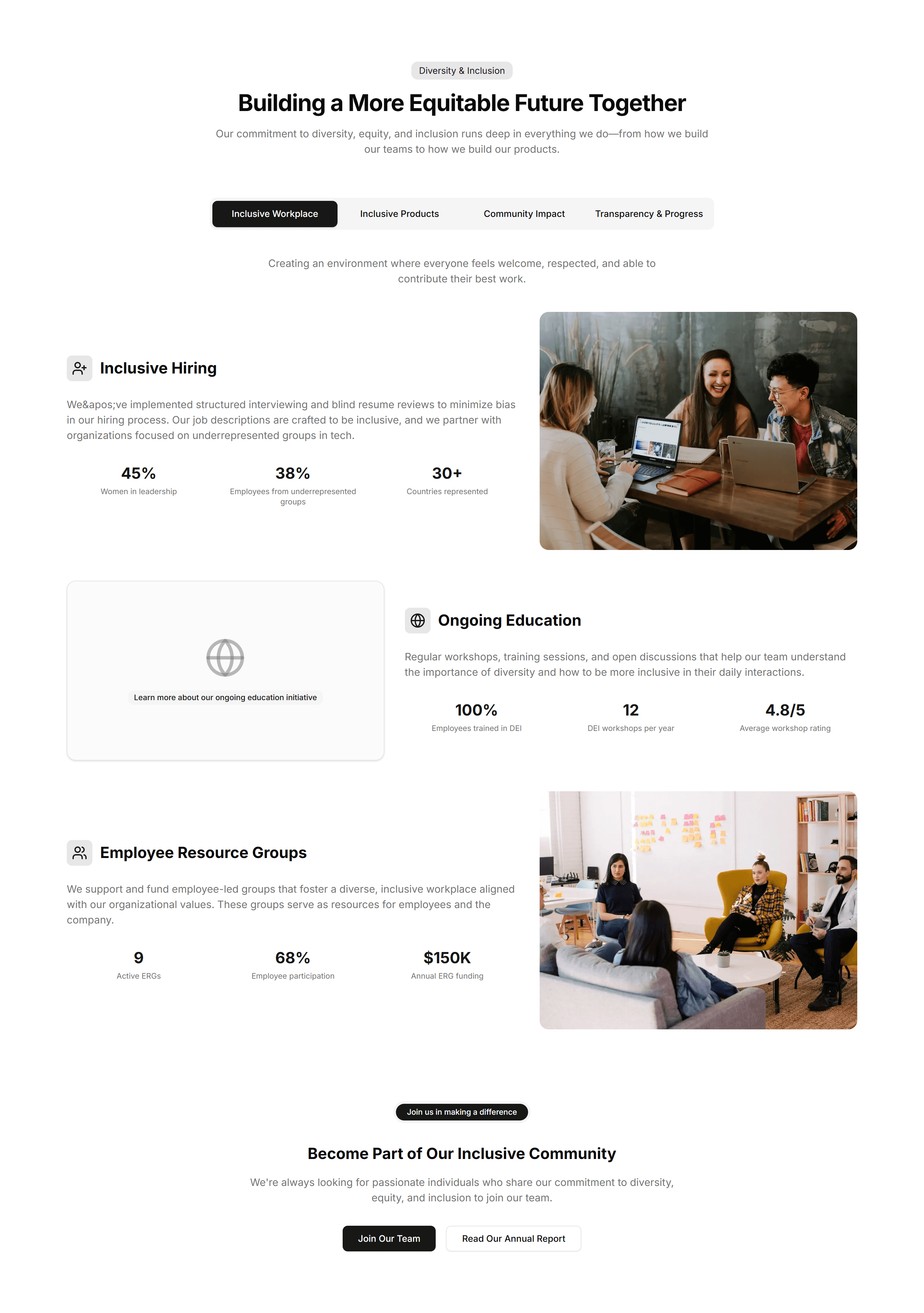 Marketing About Section: Diversity & Inclusion