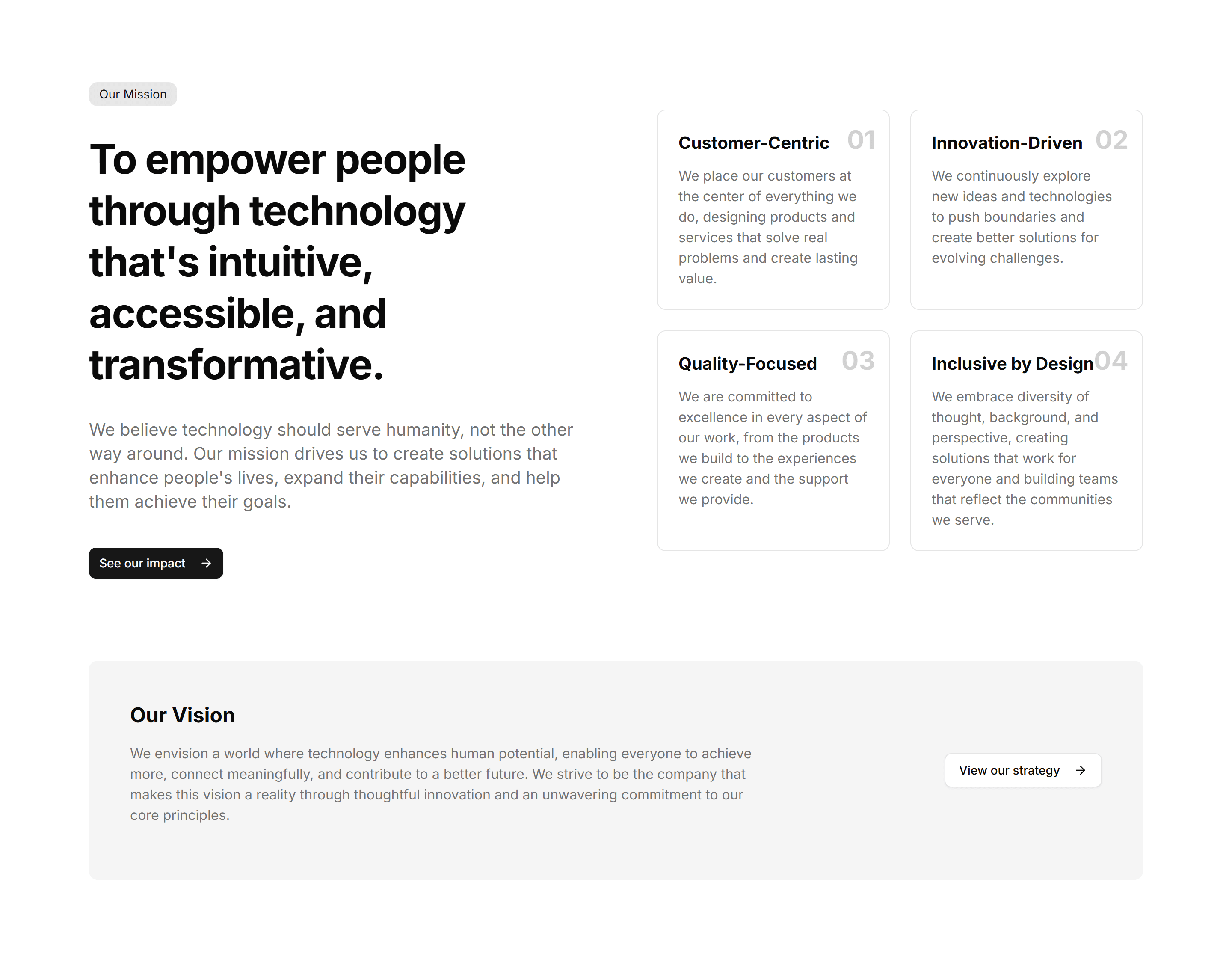 Marketing About Section: Mission Statement