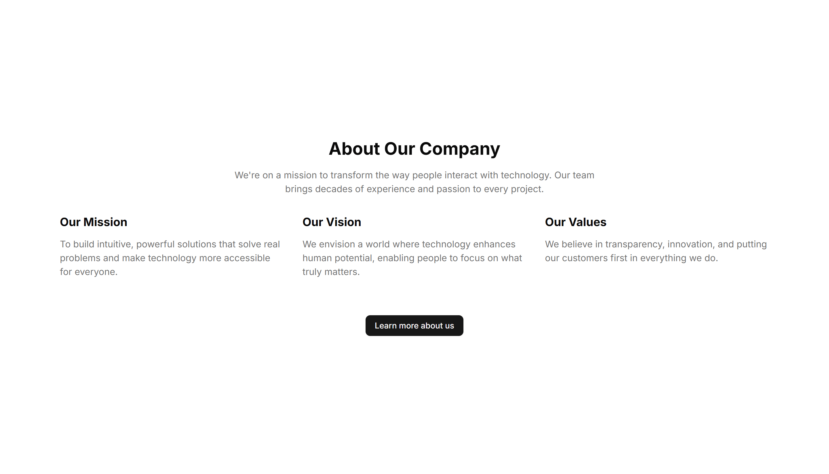 Marketing About Section: Simple