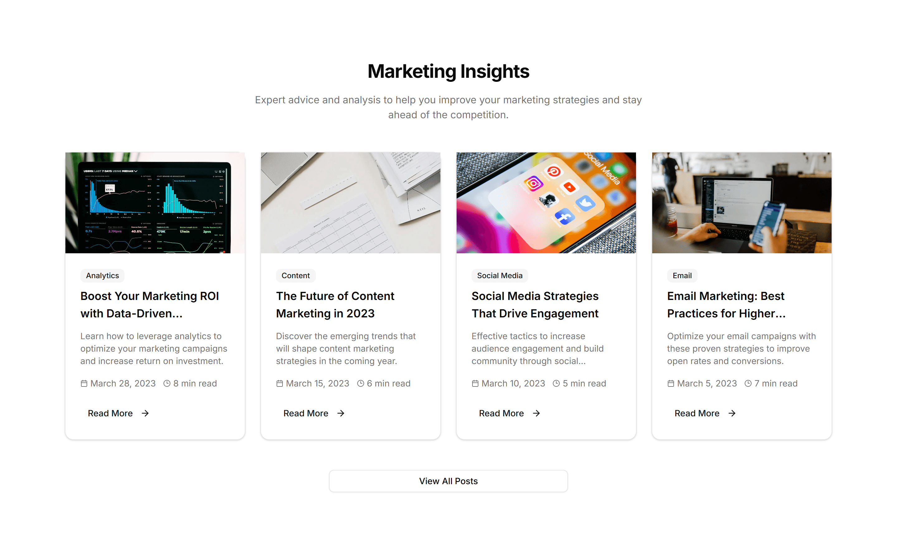 Marketing Blog Section: Simple Grid