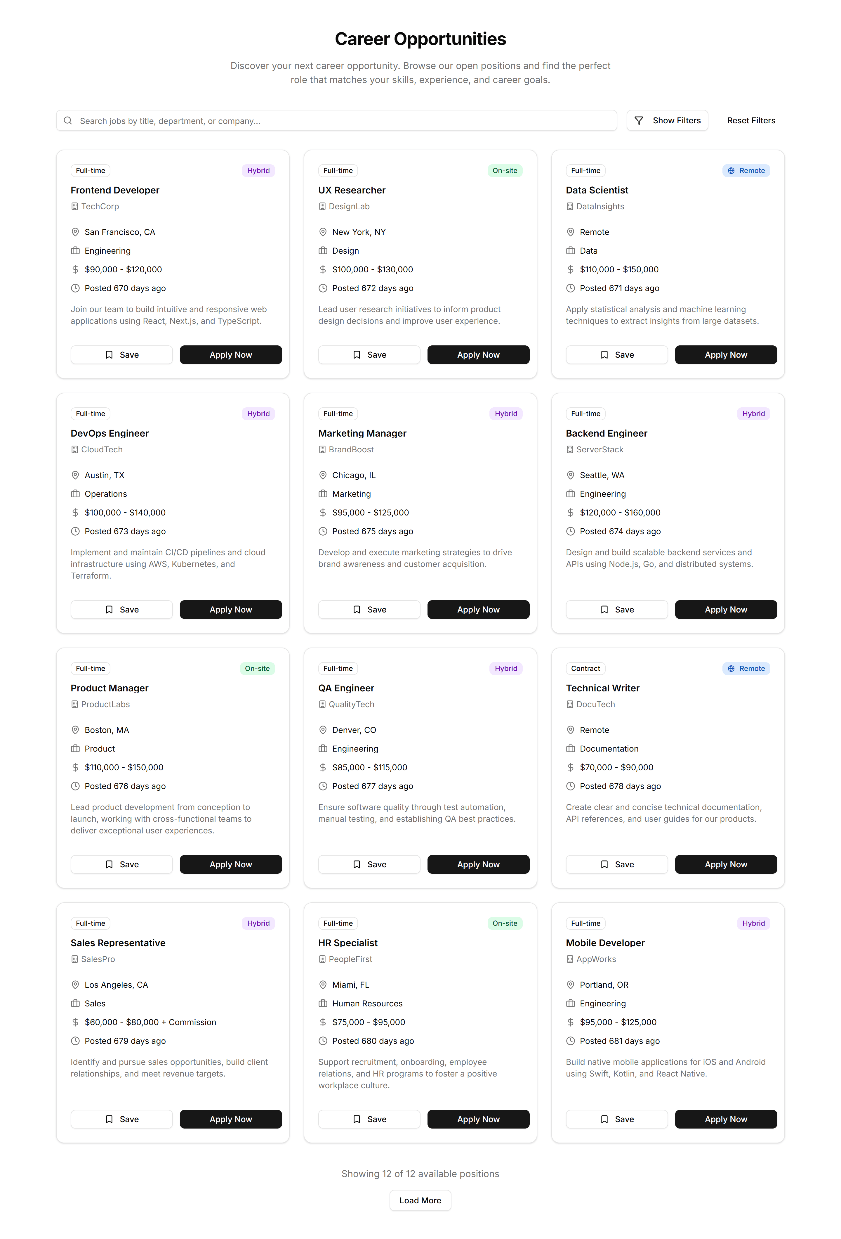 Marketing Career: Job Board