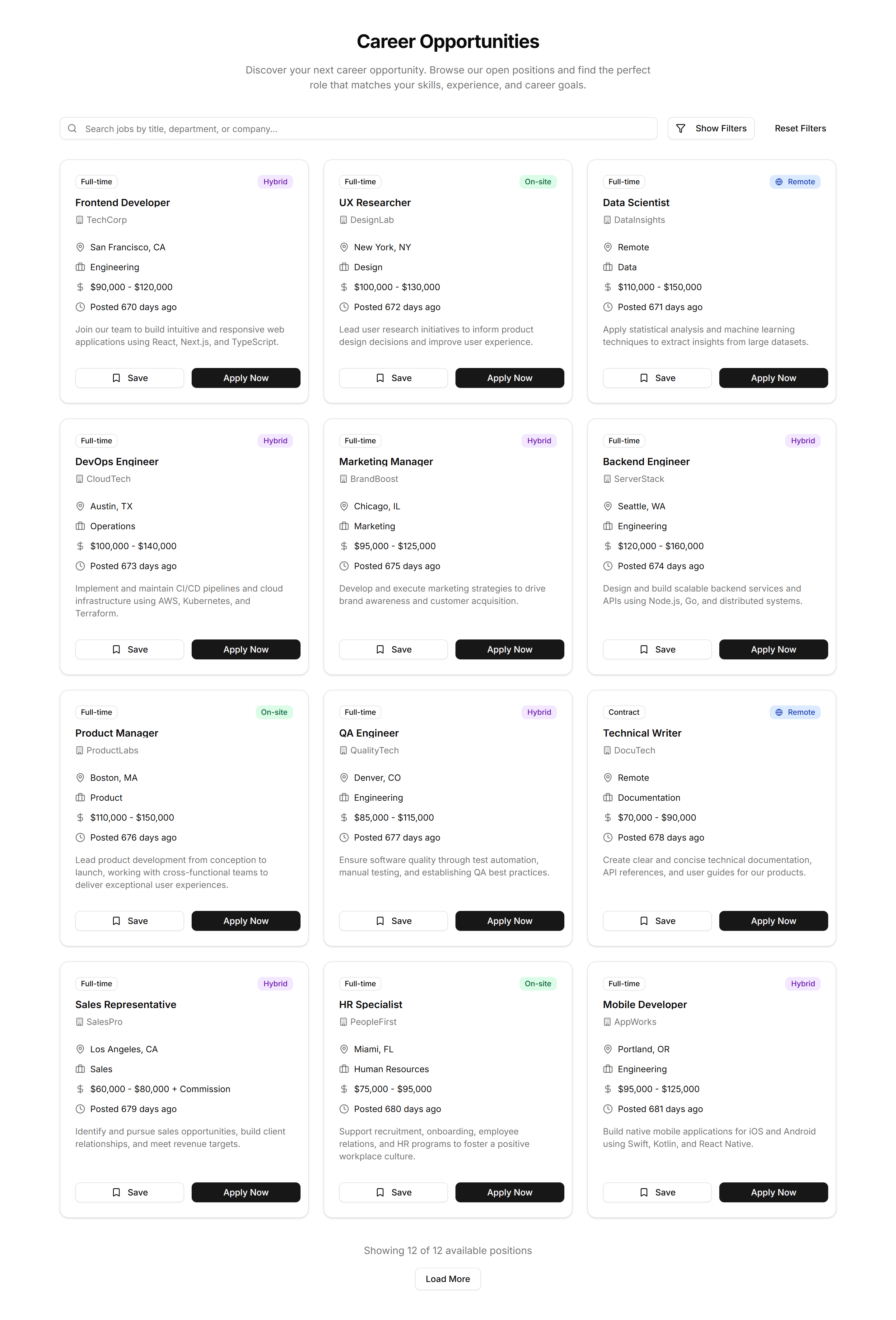 Marketing Career: Job Board