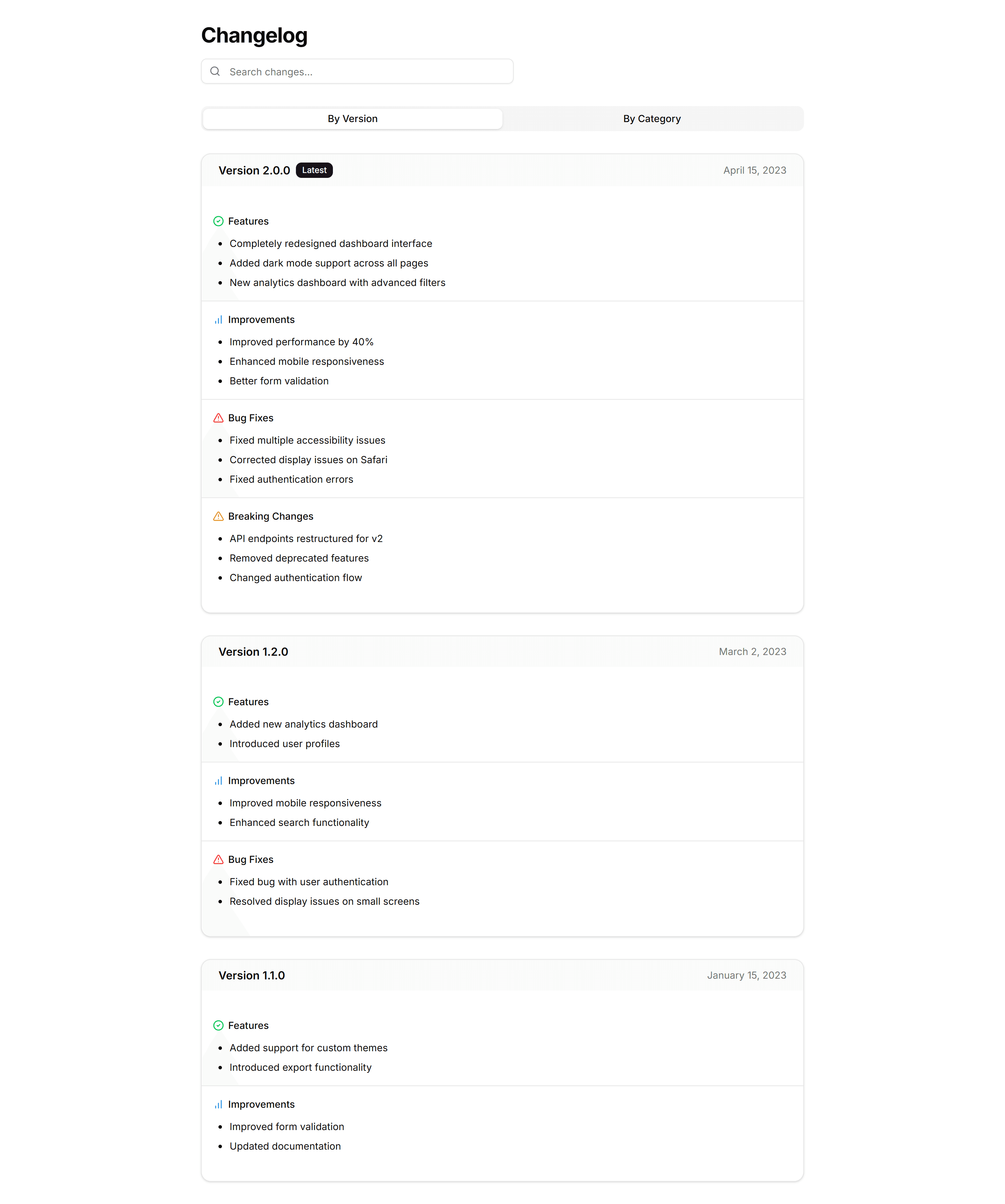 Marketing Changelog: Interactive Changelog