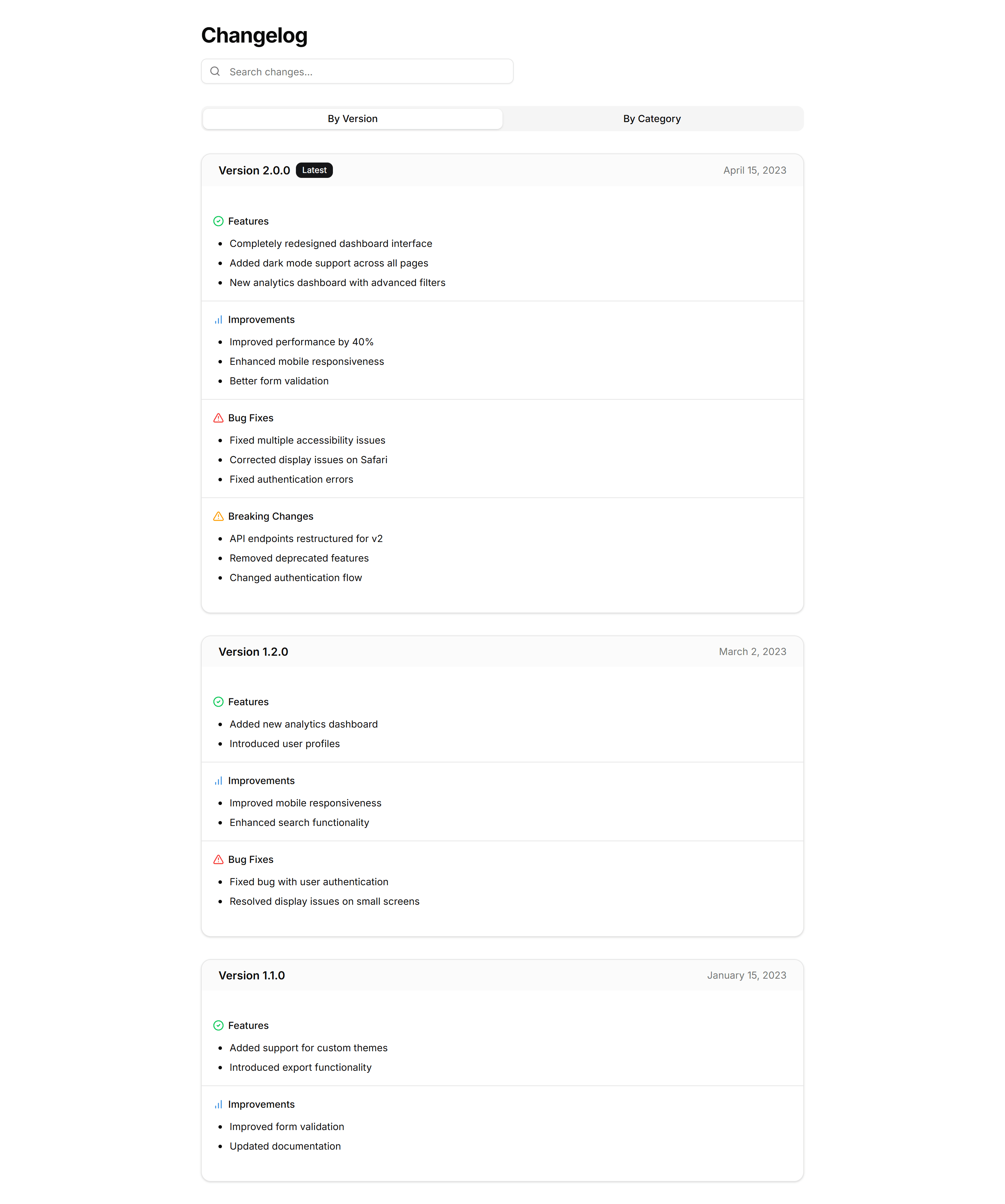 Marketing Changelog: Interactive Changelog